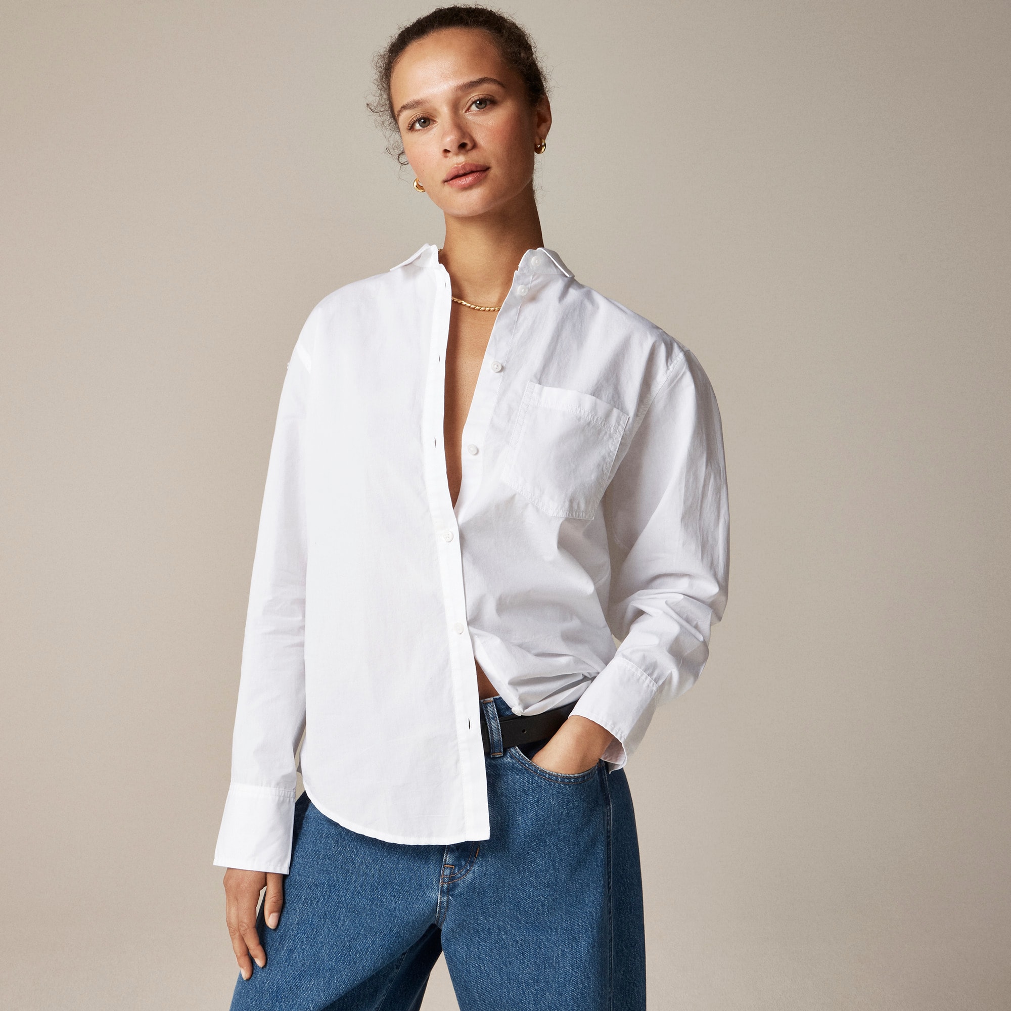信頼への信頼 In Shirt Classic Garçon J.Crew: Cotton Women For Poplin シャツ/ブラウス(長袖/七分)