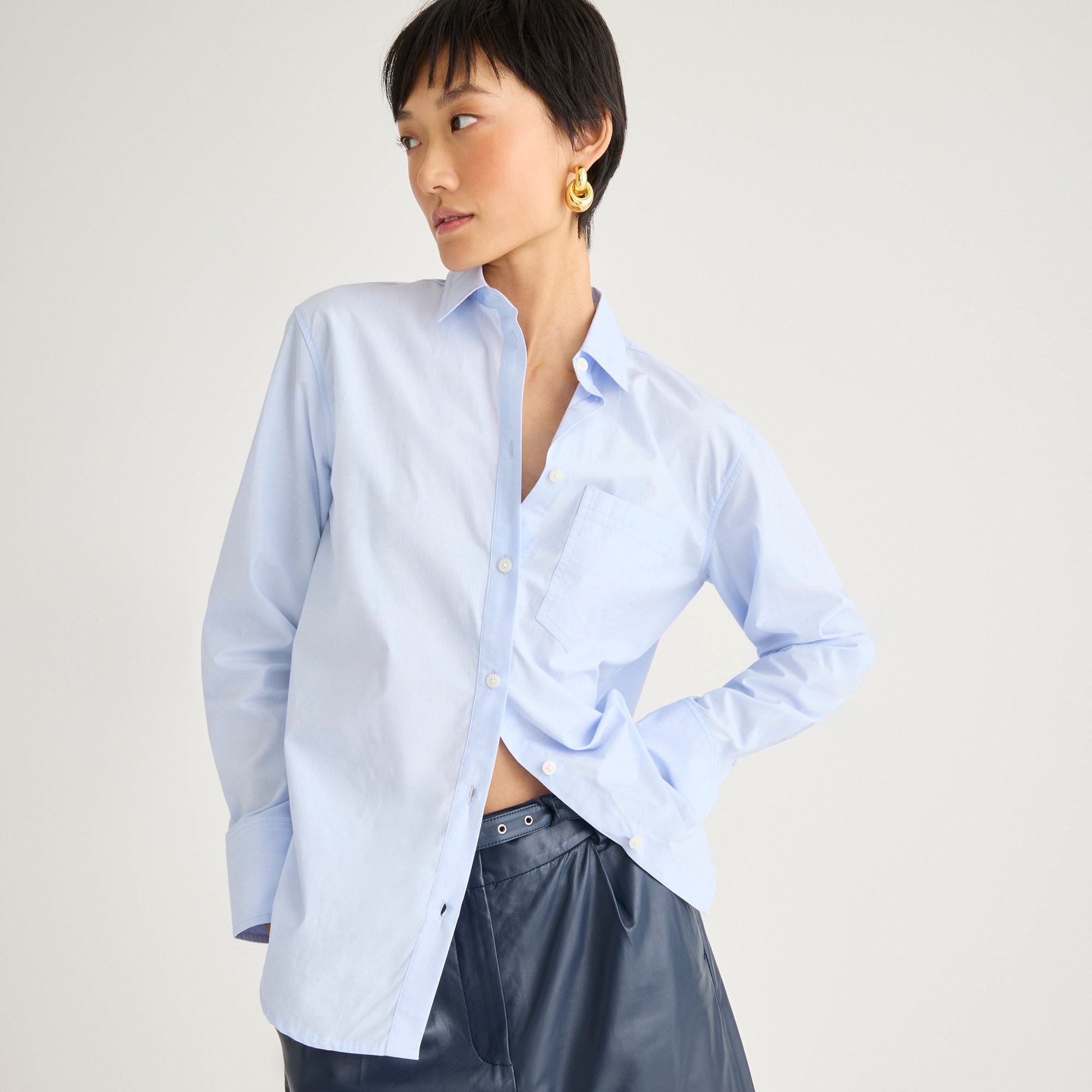 womens Tall gar&ccedil;on classic shirt in cotton poplin