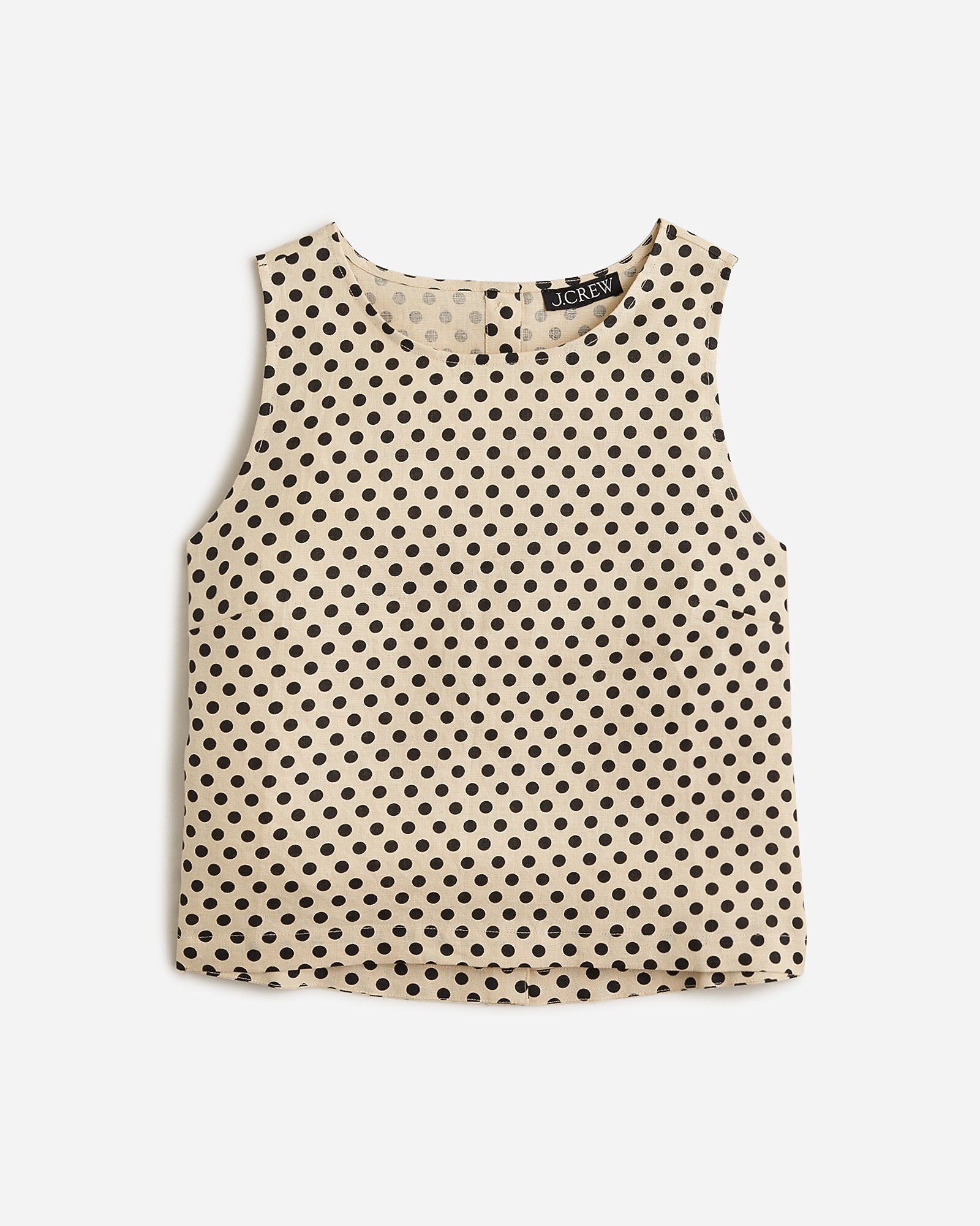 J.Crew: Maxine Button-back Top In Dot Linen For Women J.Crew: Maxine Button-back Top In Dot Linen For Women