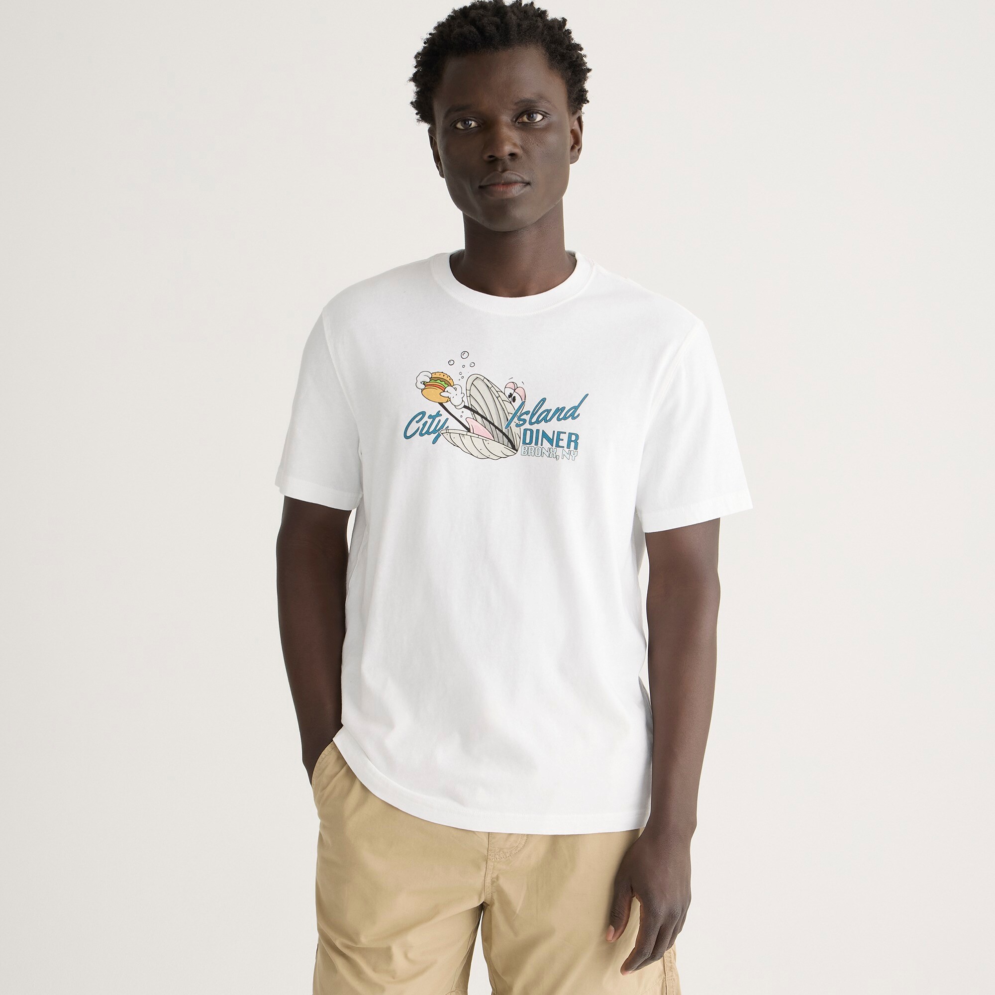 mens Vintage-wash cotton City Island graphic T-shirt