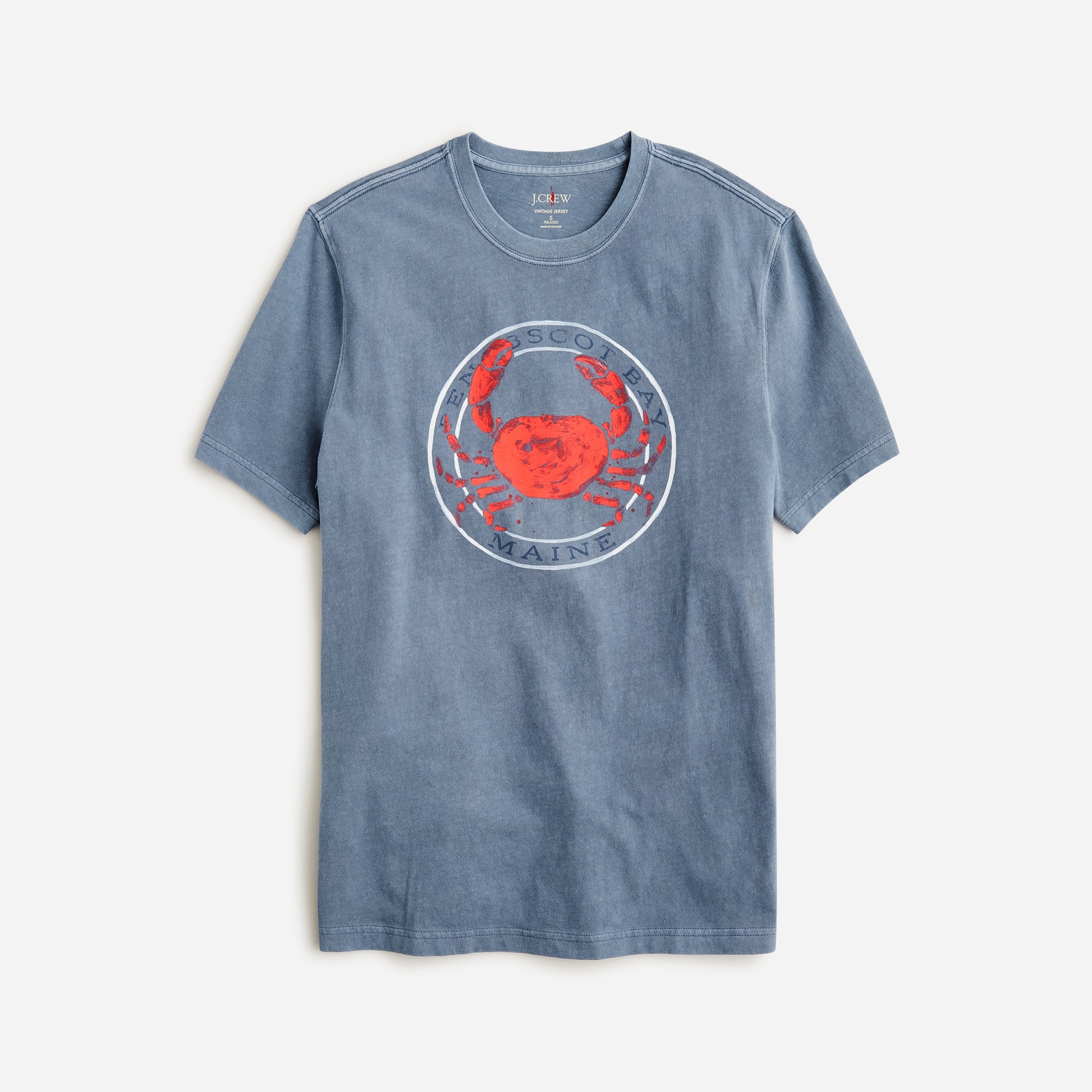  Vintage-wash cotton crab graphic T-shirt