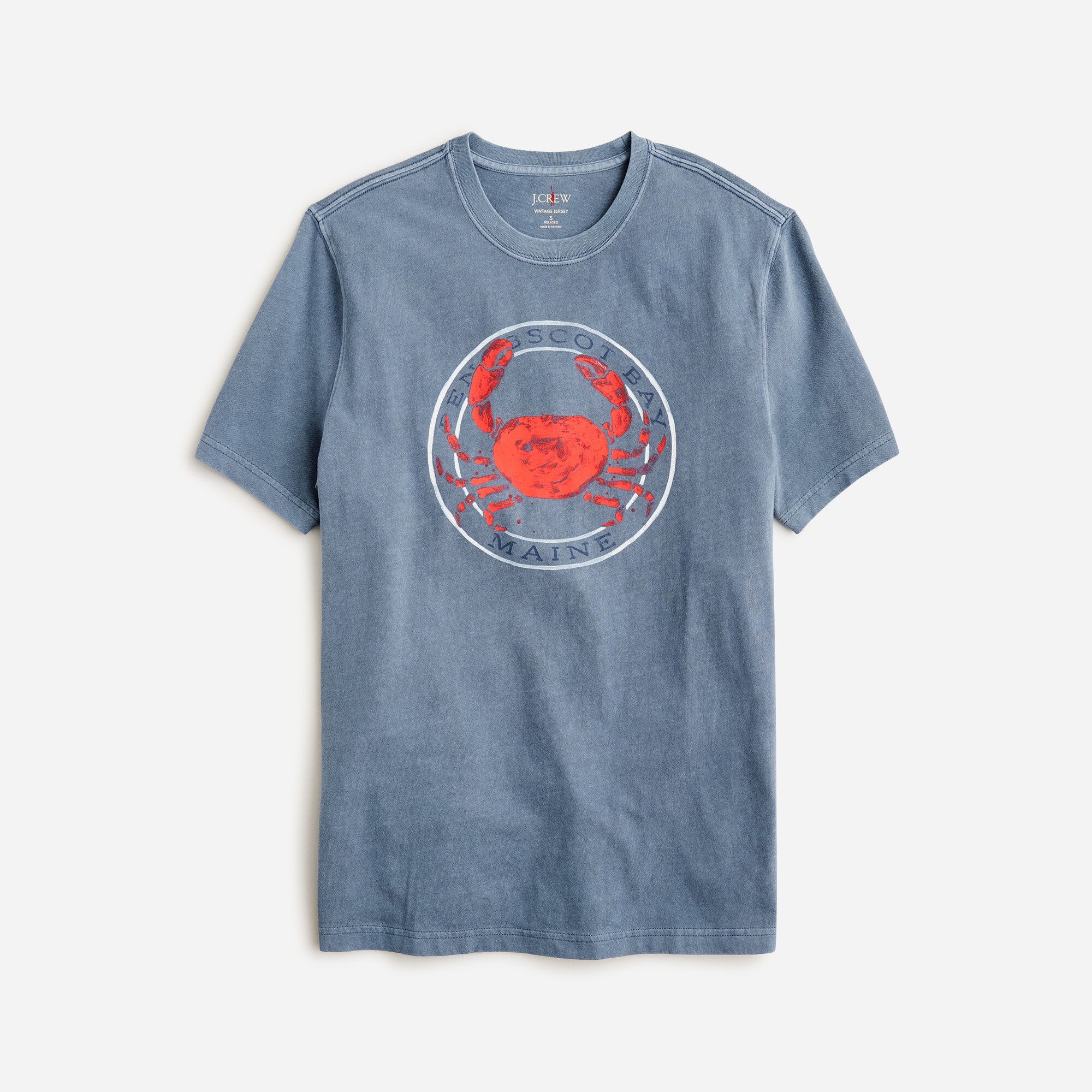 J.Crew Vintage wash Cotton Crab Graphic T shirt For Men