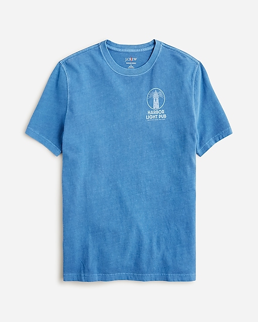 mens Vintage-wash cotton Harbor Light graphic T-shirt