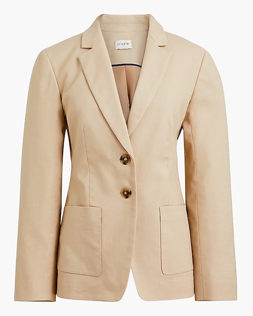 womens Petite linen-blend blazer