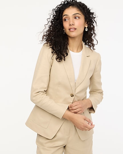 factory: linen-blend blazer for women
