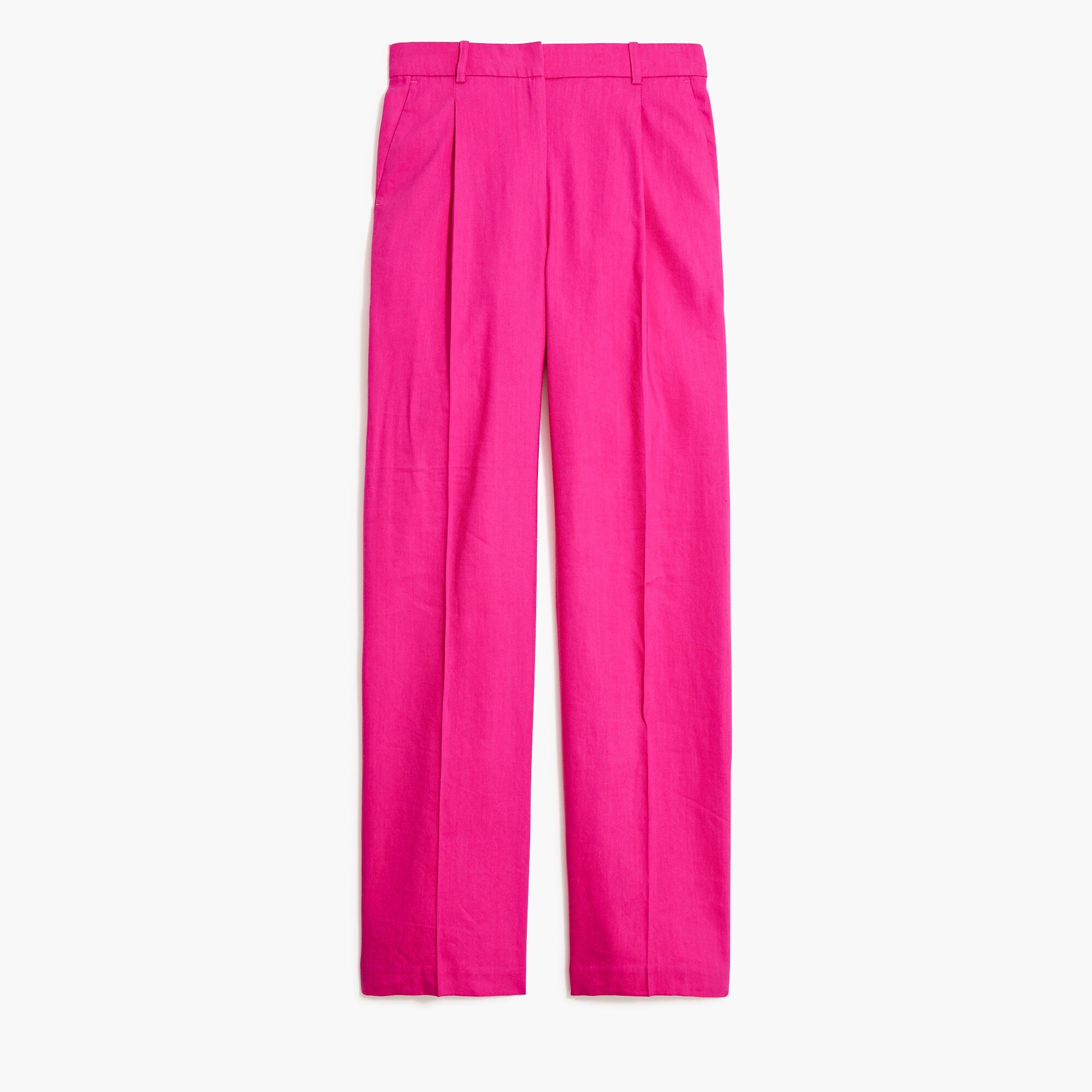  Linen-blend wide-leg pleated trouser pant