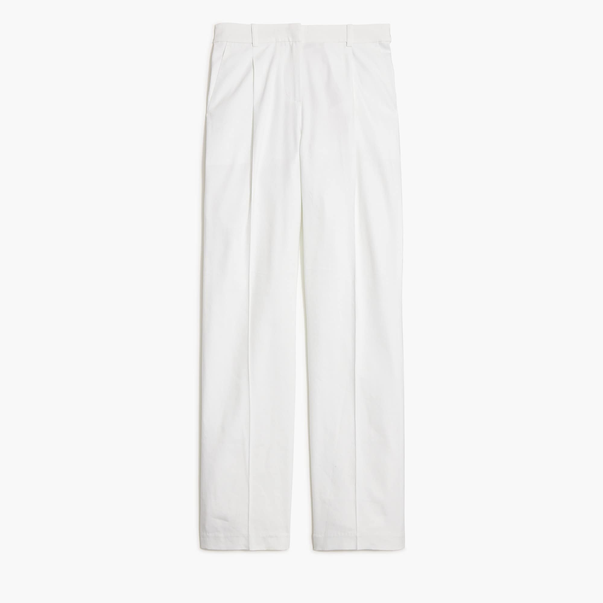 womens Petite linen-blend pleated wide-leg pant