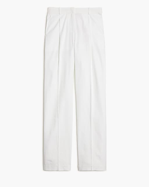 womens Linen-blend wide-leg pleated trouser pant