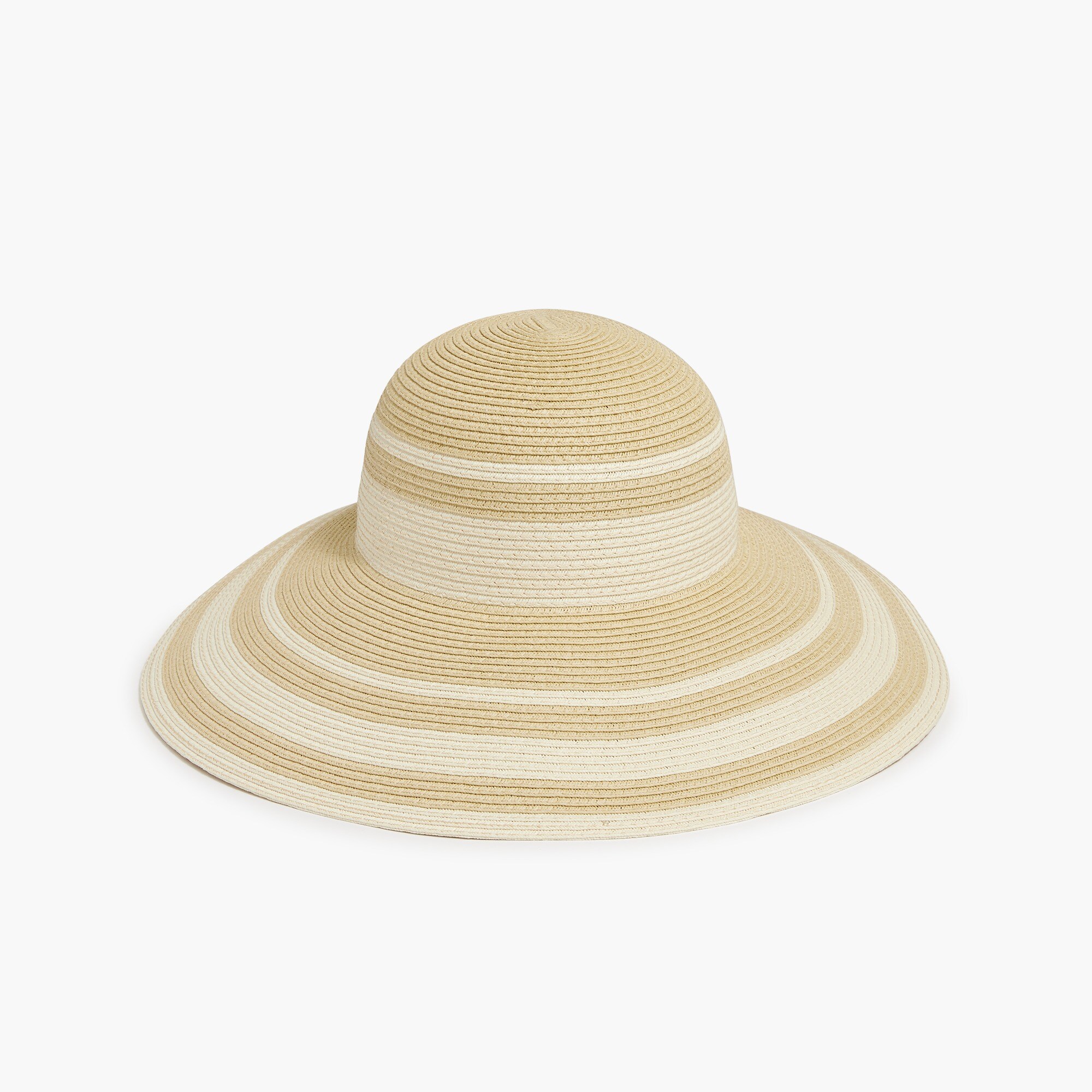  Striped straw floppy hat