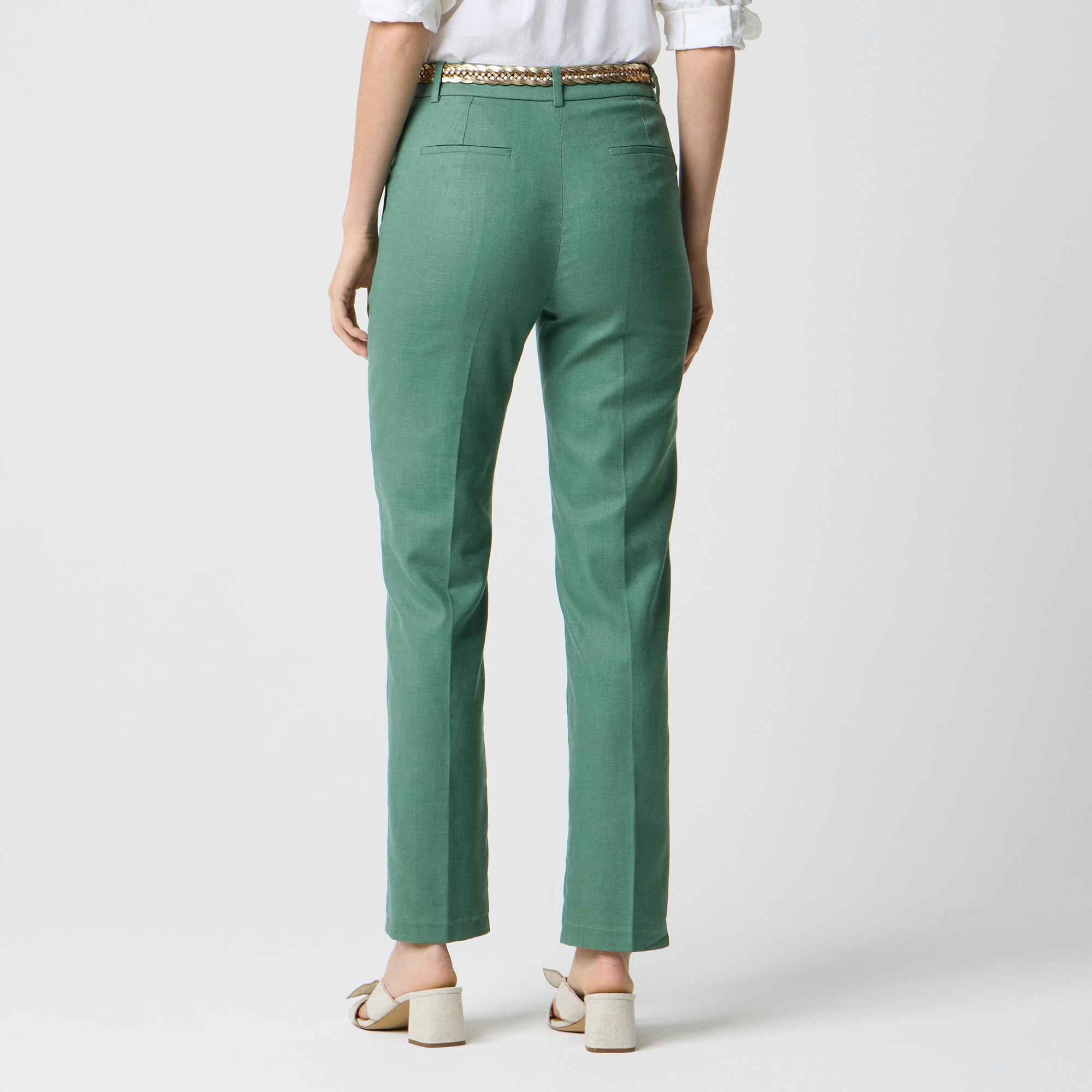 Kallie stretch linen-blend straight-leg pant