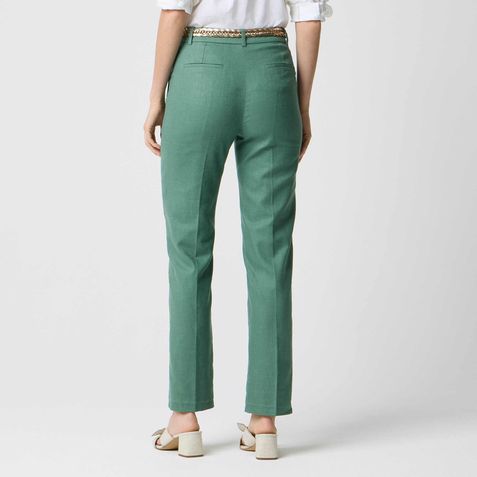 Kallie stretch linen-blend straight-leg pant