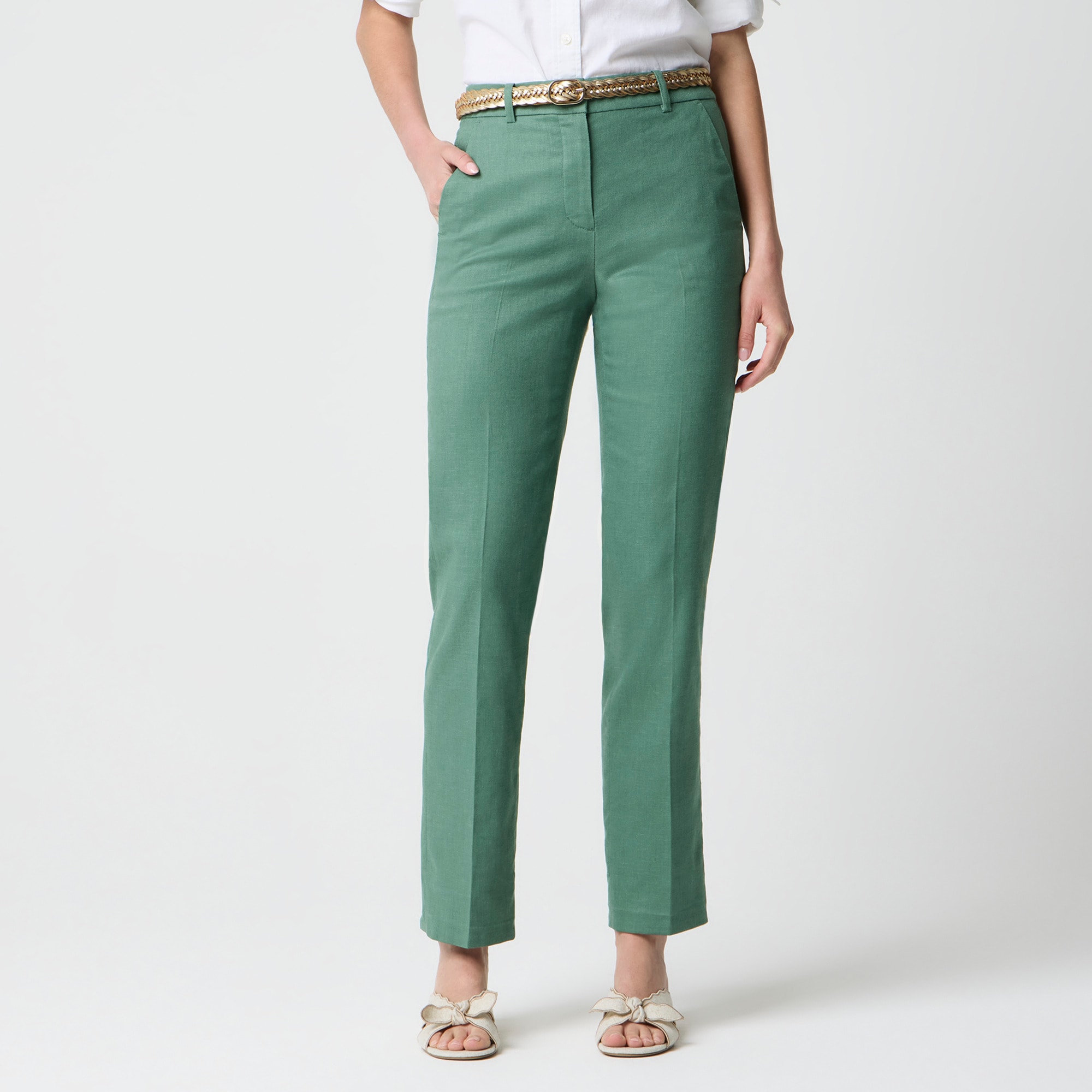 womens Kallie stretch linen-blend straight-leg pant