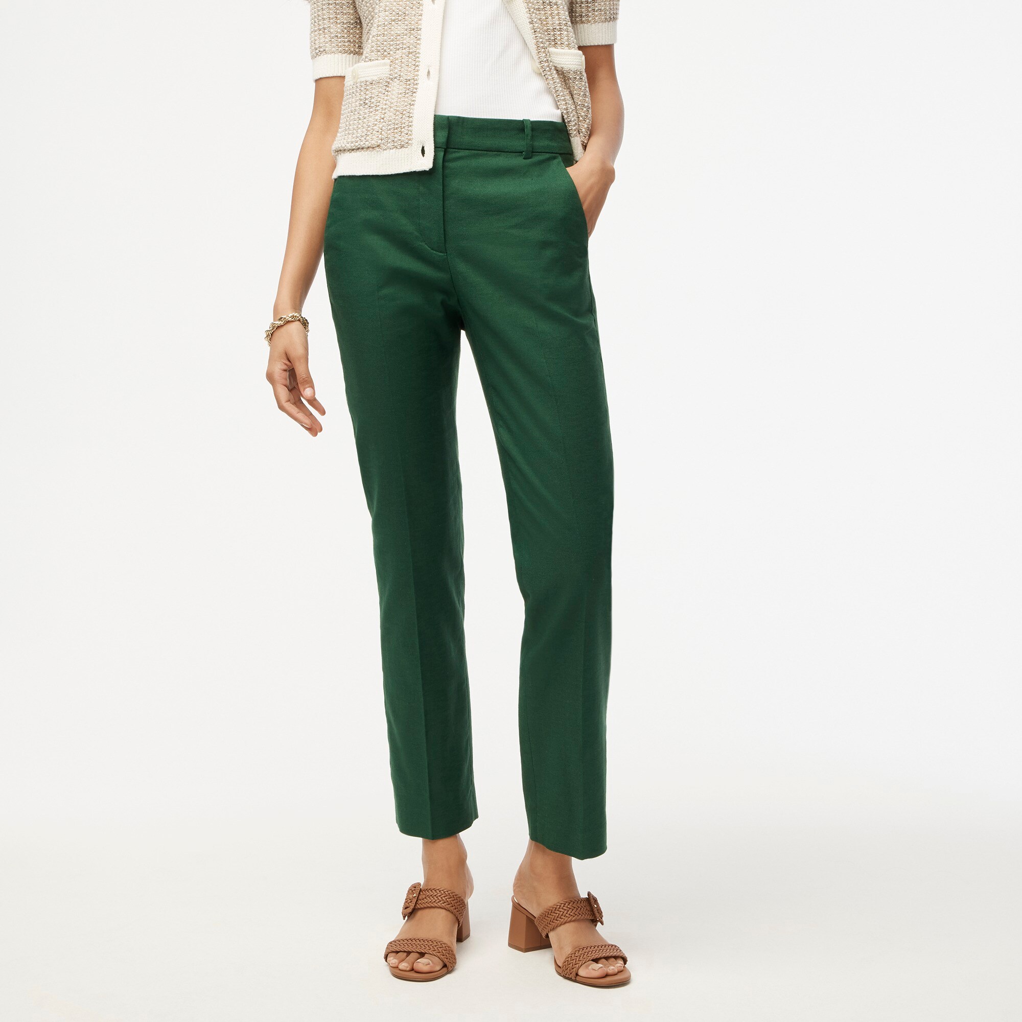 Marielle Plaid Straight Leg Pant W/ Pockets