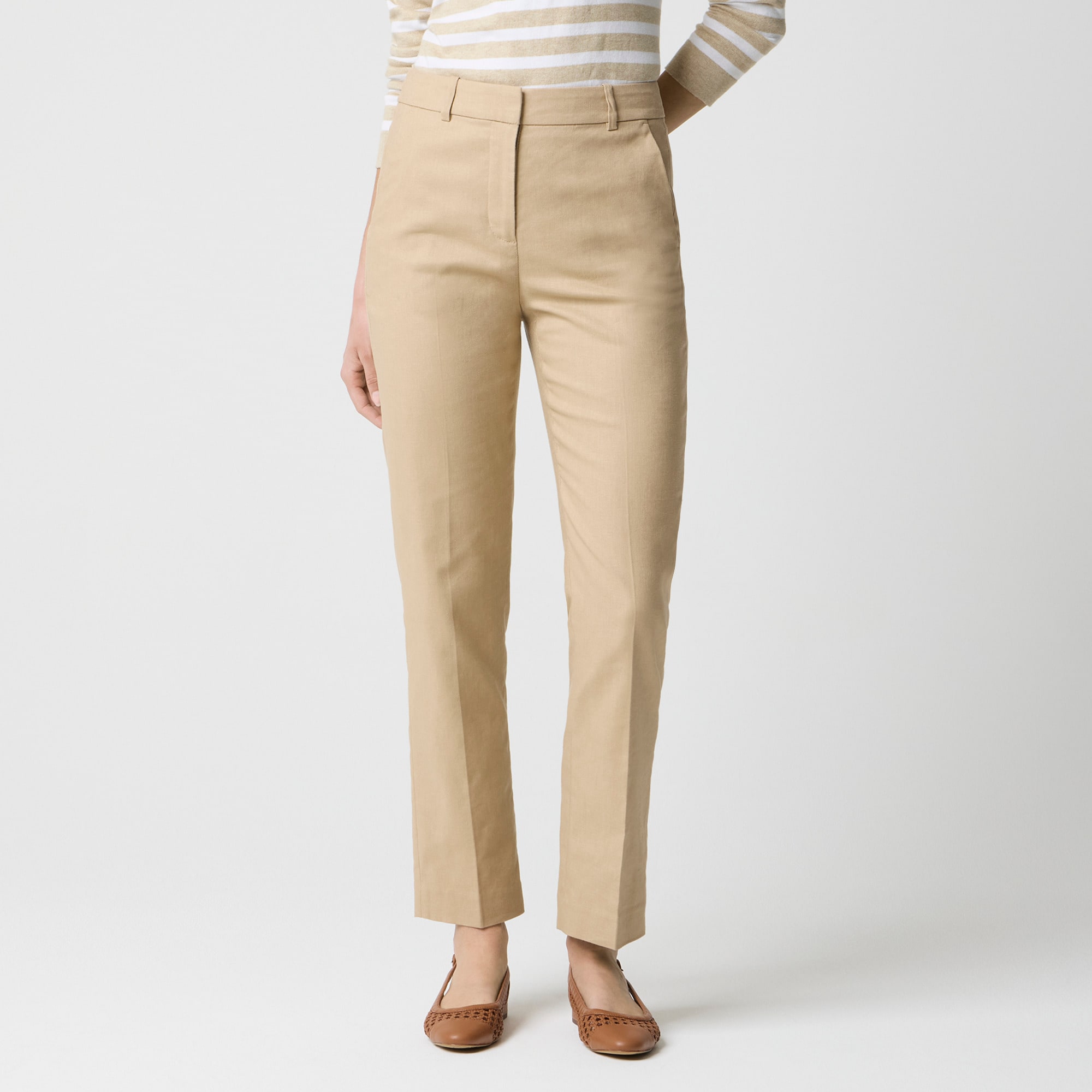 womens Kallie stretch linen-blend straight-leg pant
