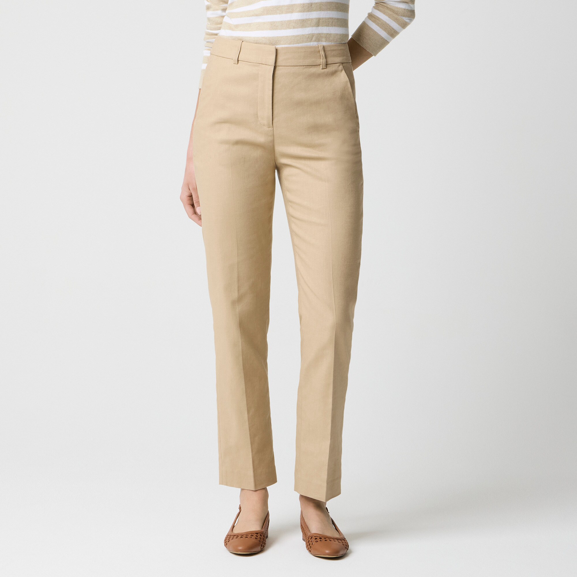 womens Kallie stretch linen-blend straight-leg pant