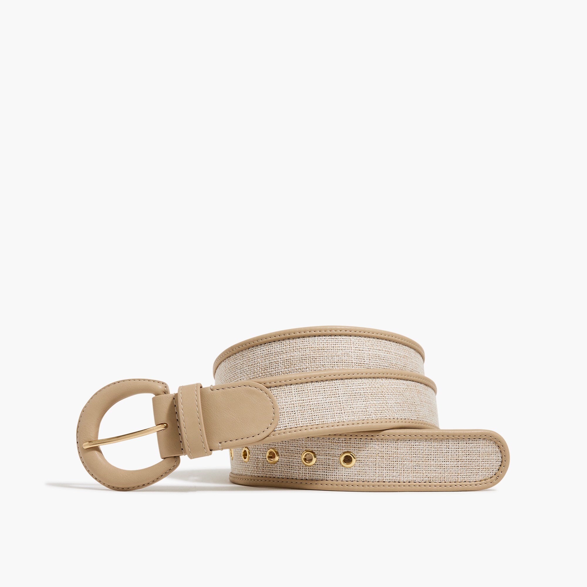 Woven leather waist belt