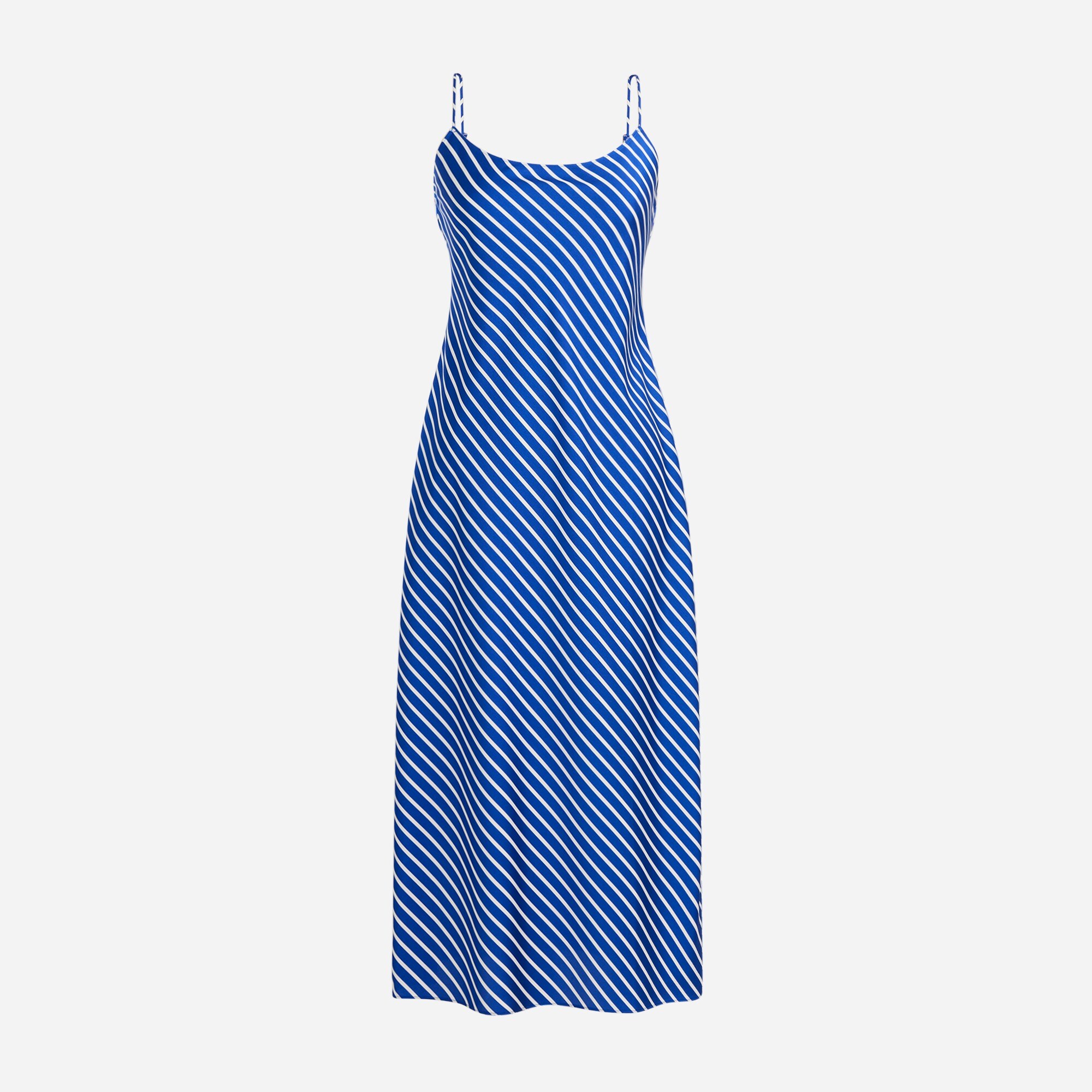 Gwyneth slip dress in stripe luster charmeuse