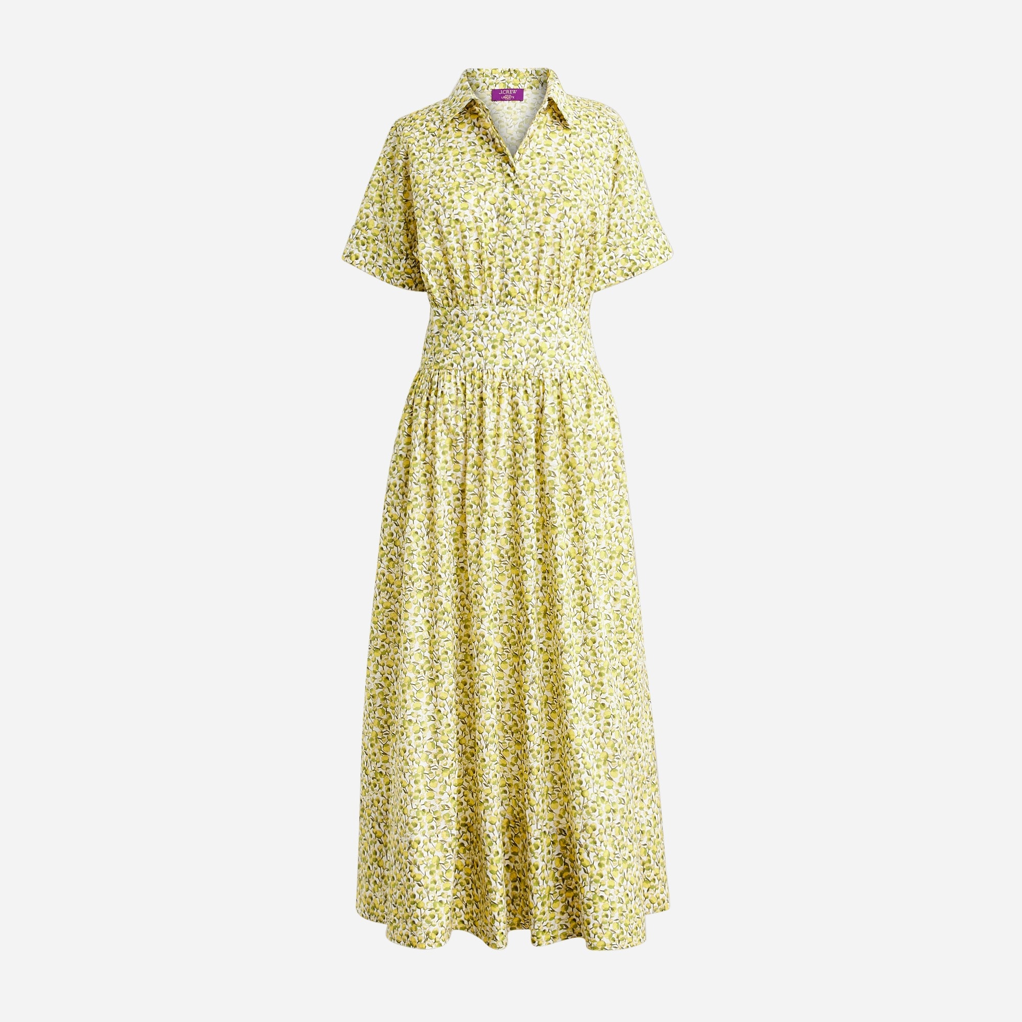  Fitted-waist shirtdress in Liberty&reg; Eliza's Yellow fabric