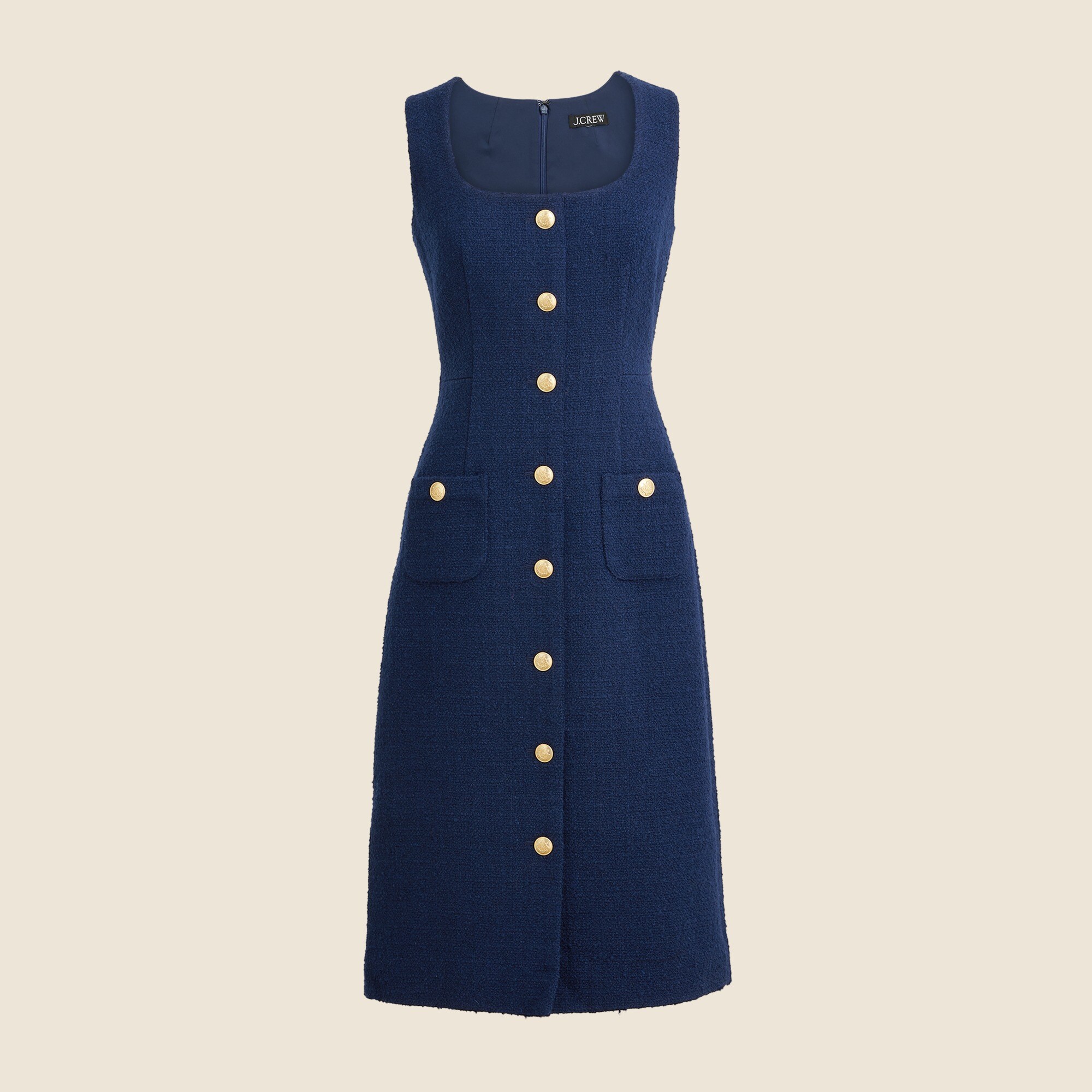 knee length dresses for ladies J. Crew Tweed Sleeveless Multi Color V Neck Dress With Fringe Detail P   Picky Thrifter