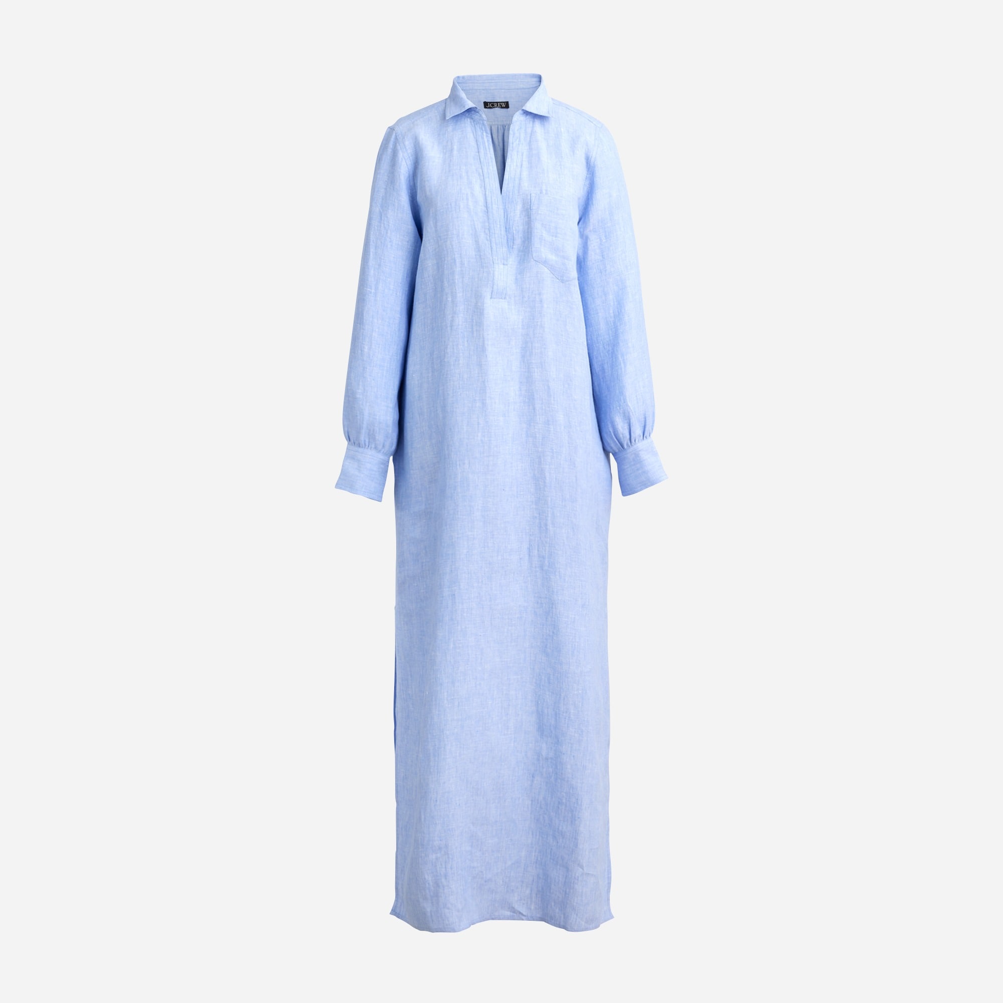womens Bungalow maxi popover dress in linen