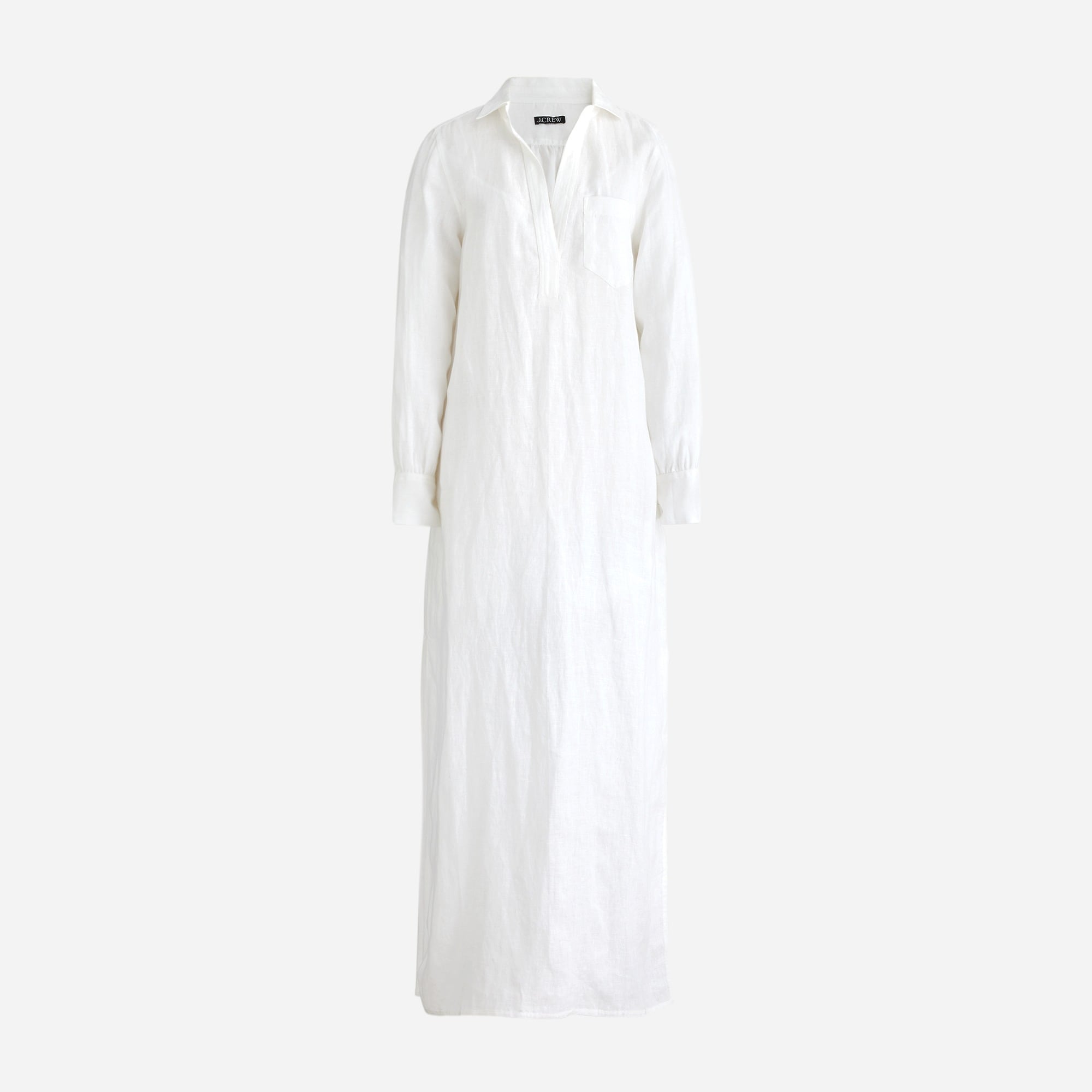 womens Bungalow maxi popover dress in linen
