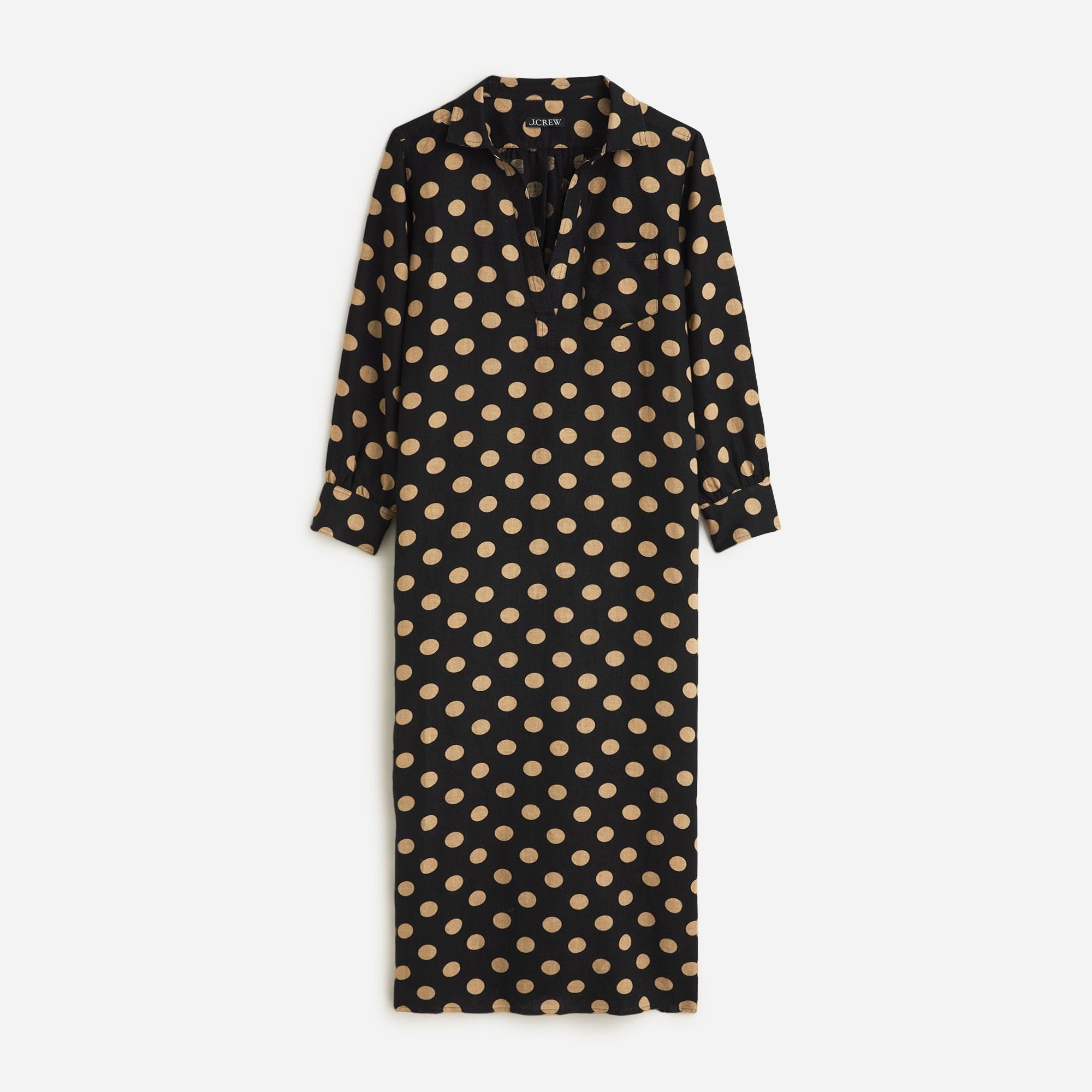  Bungalow maxi popover dress in dot linen