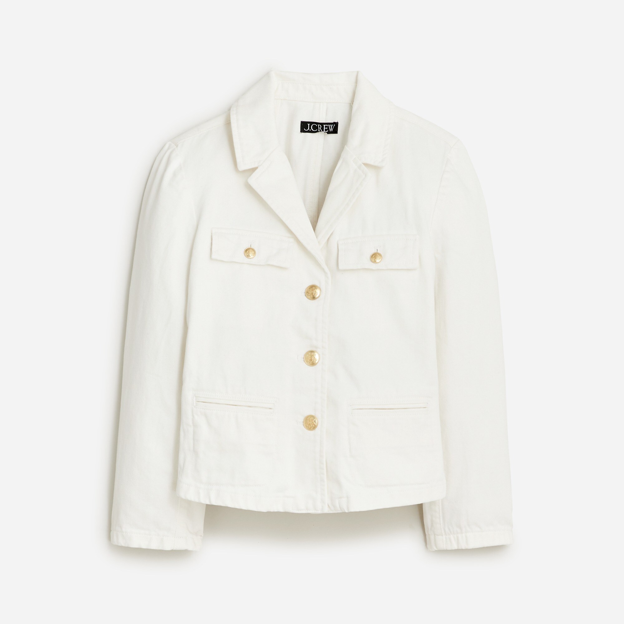 Denim Blazer-jacket In White For Women | J.Crew