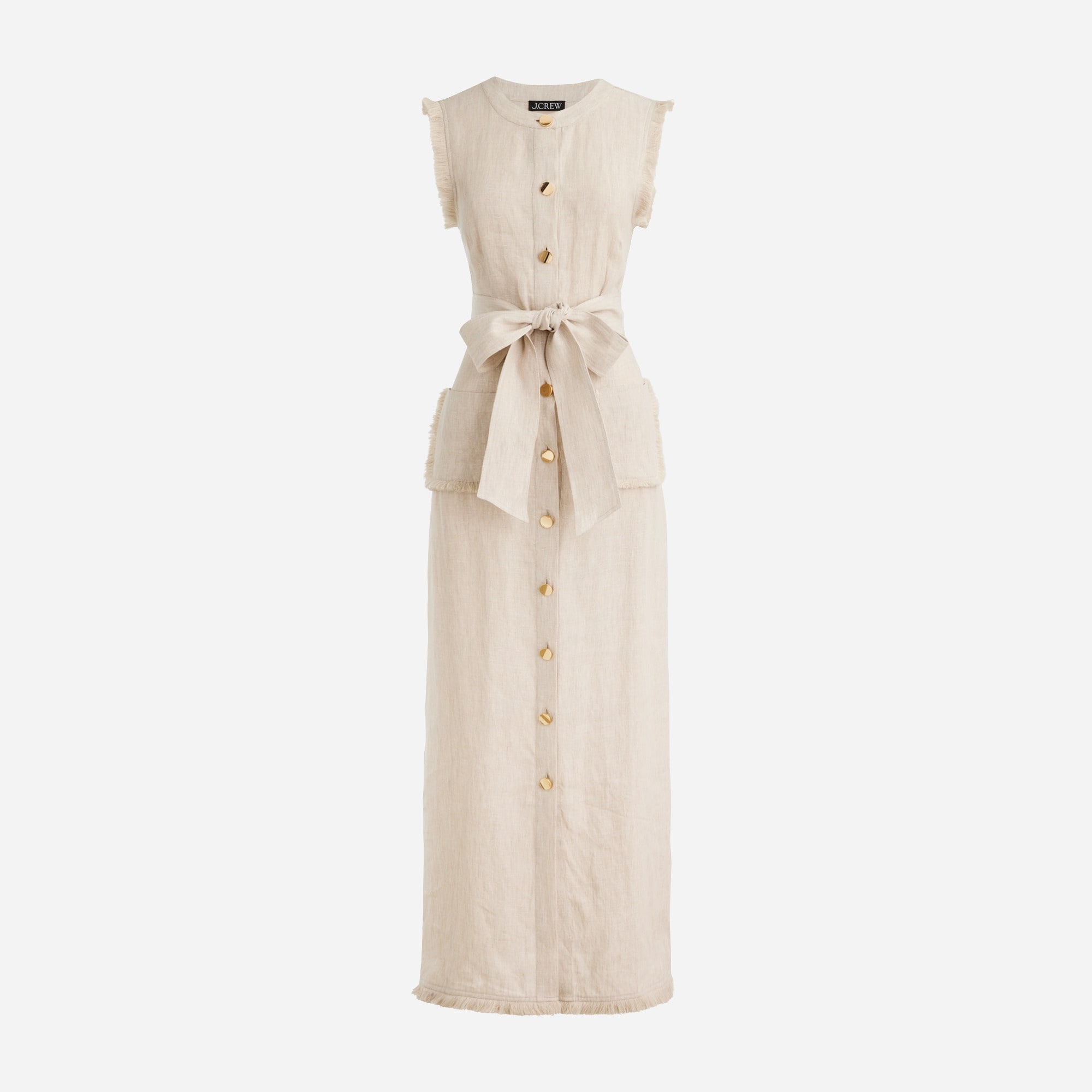 j crew long linen shirt dress J.Crew Women's Gramercy Linen Blend Zip-Up Shirt Dress Midi Navy