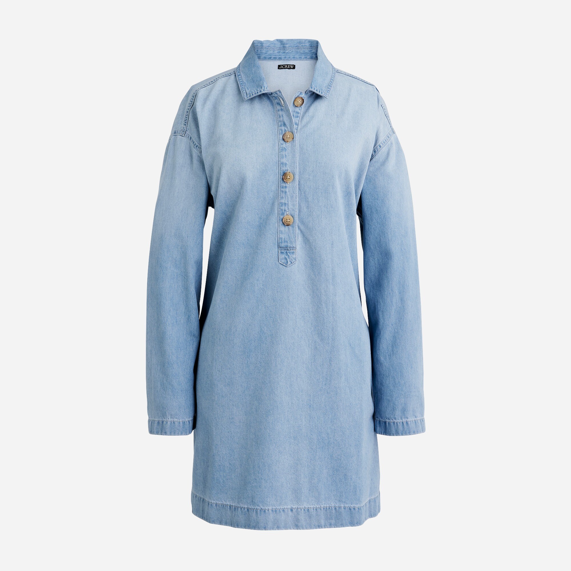 chambray dress fall Evyna Boat Neck 3/4 Sleeve Mini Dress Navy Stripe