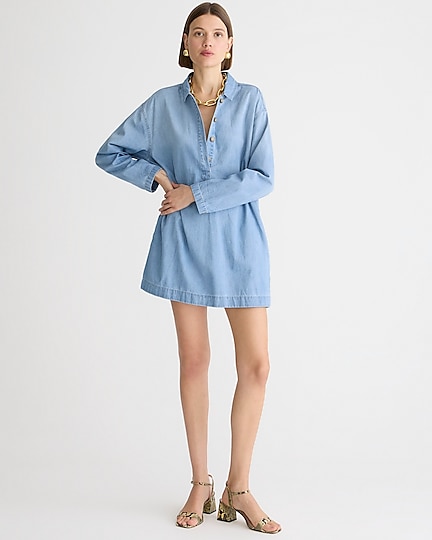j.crew: popover dress in chambray for women