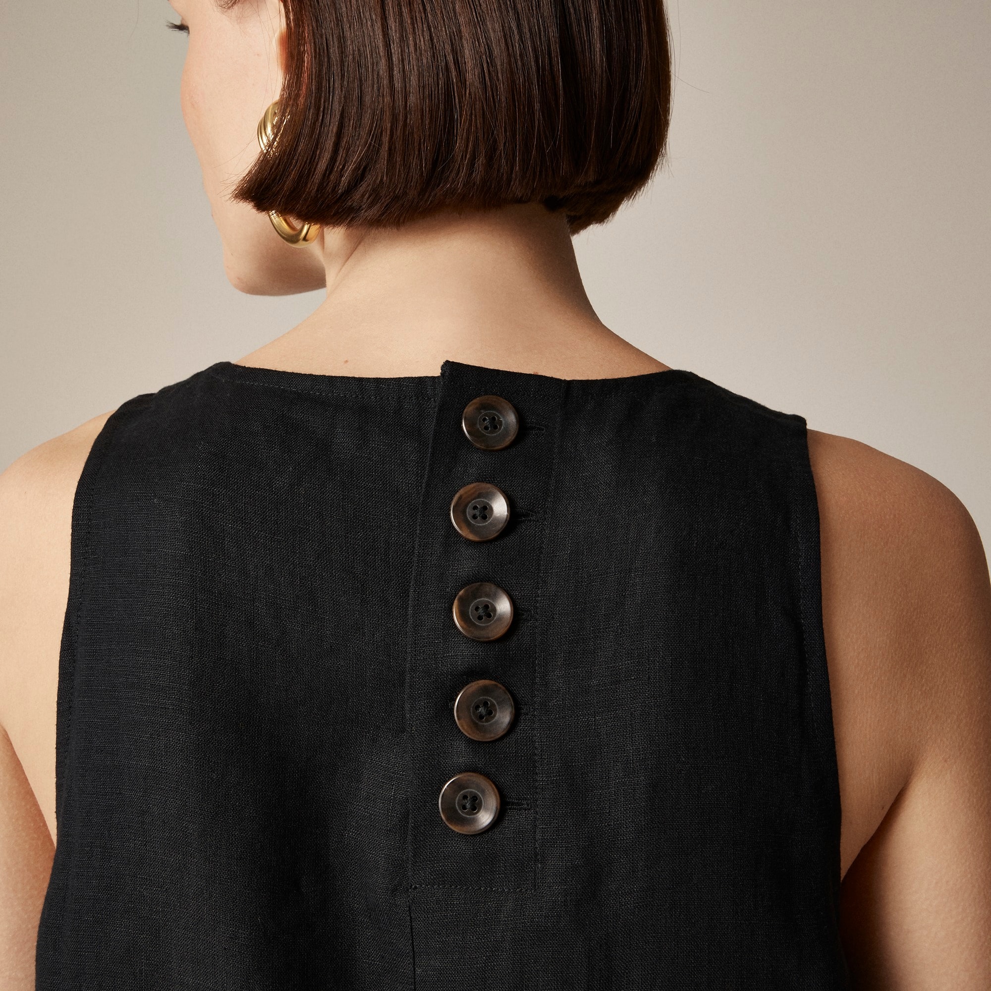 Maxine button-back dress in linen