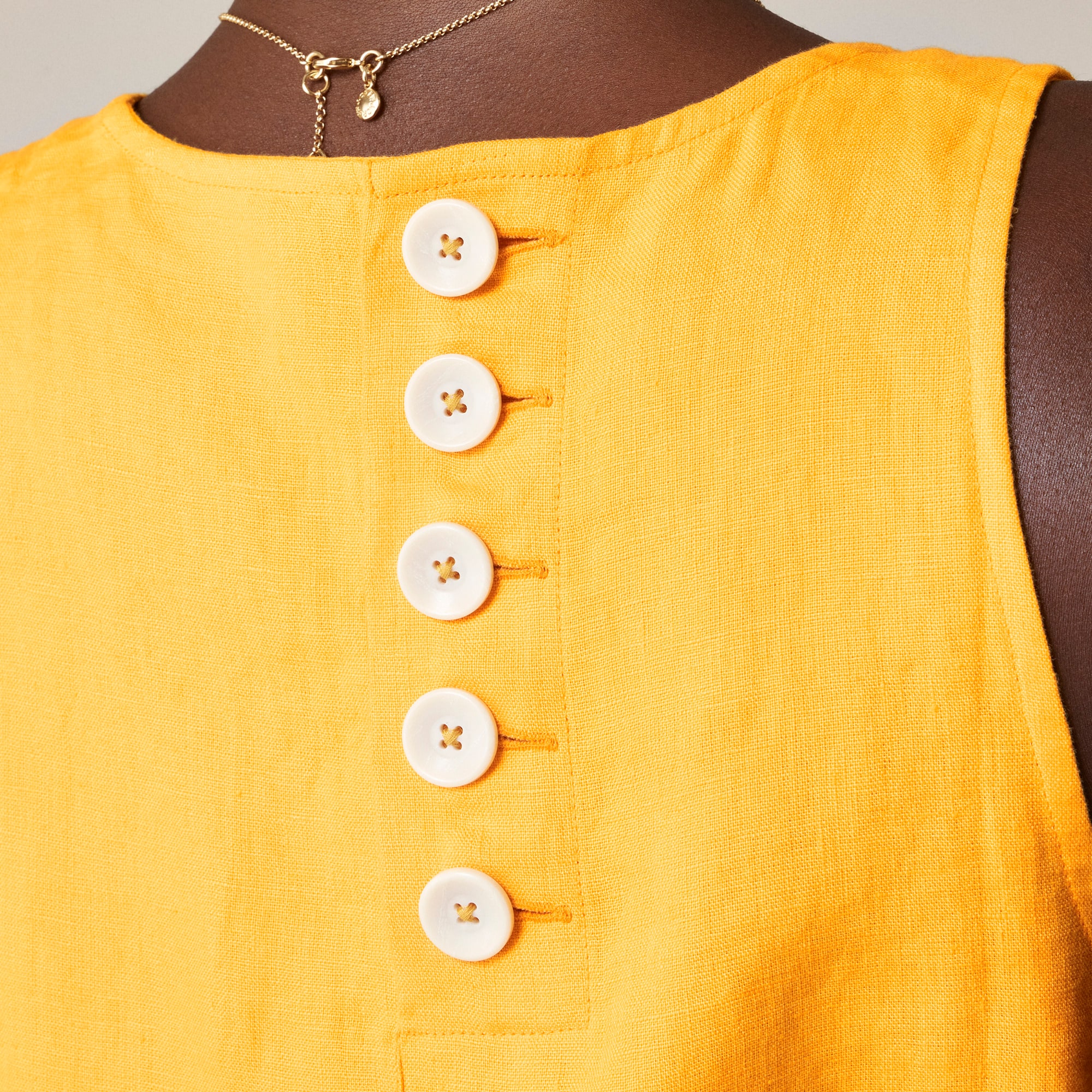 Maxine button-back dress in linen
