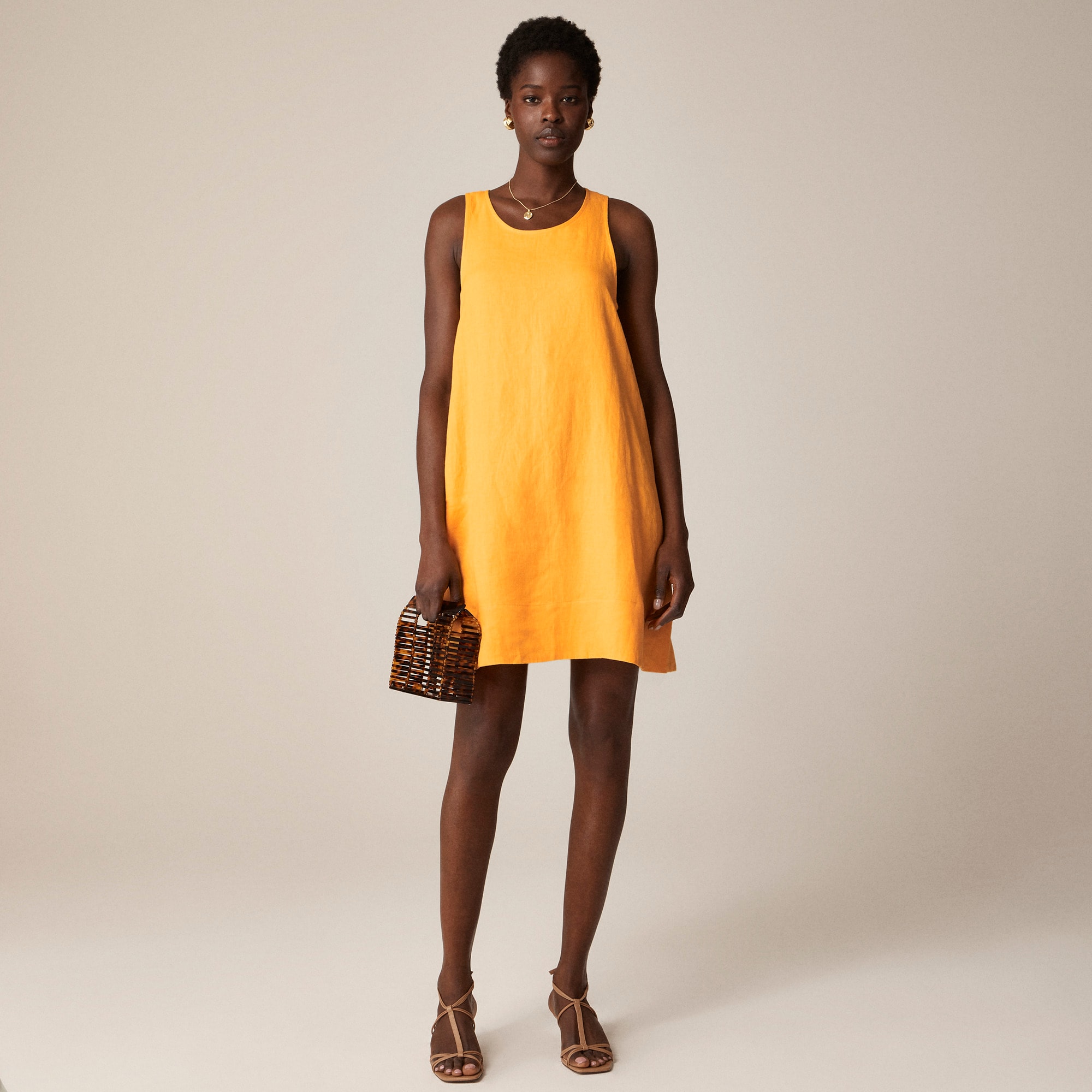womens Maxine button-back dress in linen