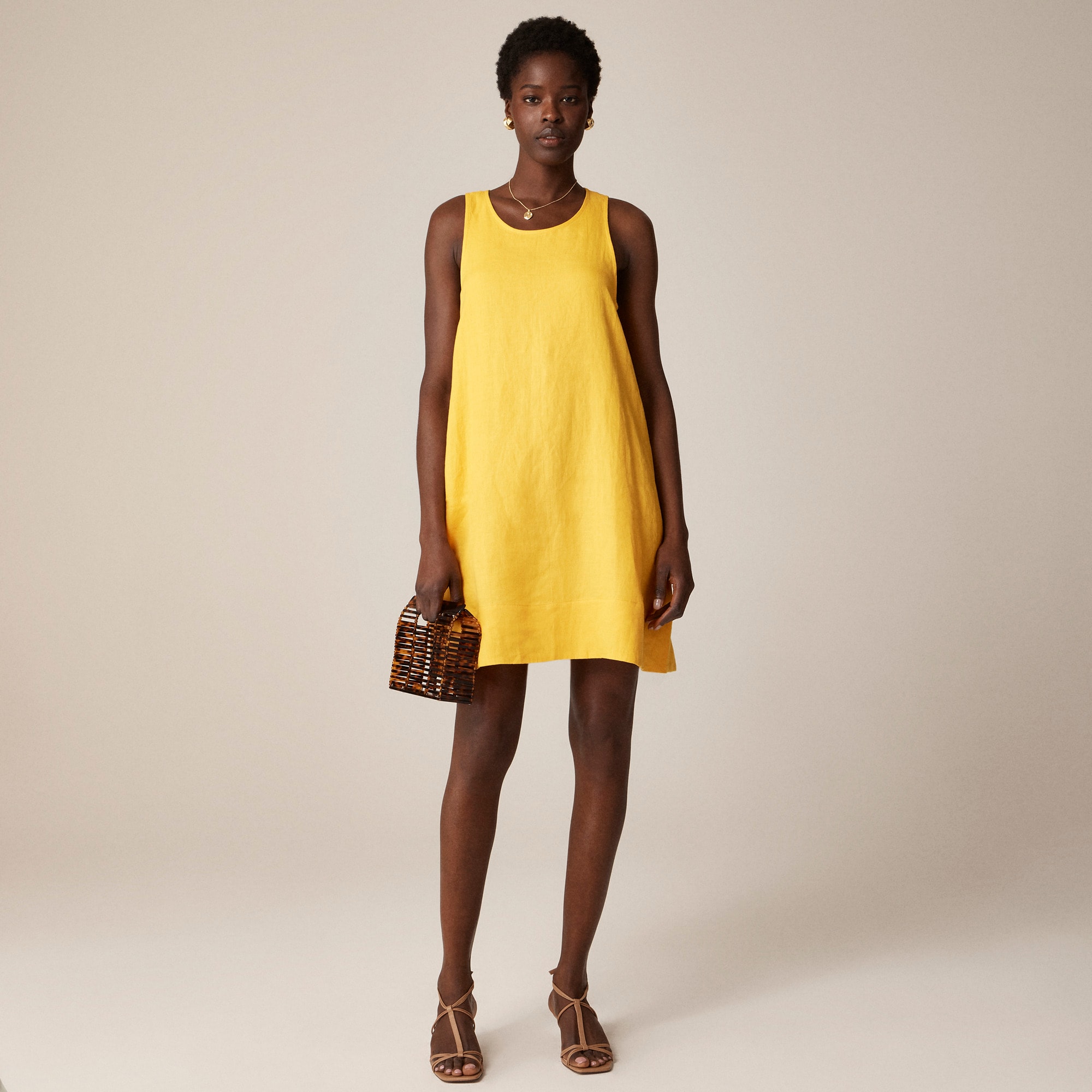 womens Maxine button-back dress in linen