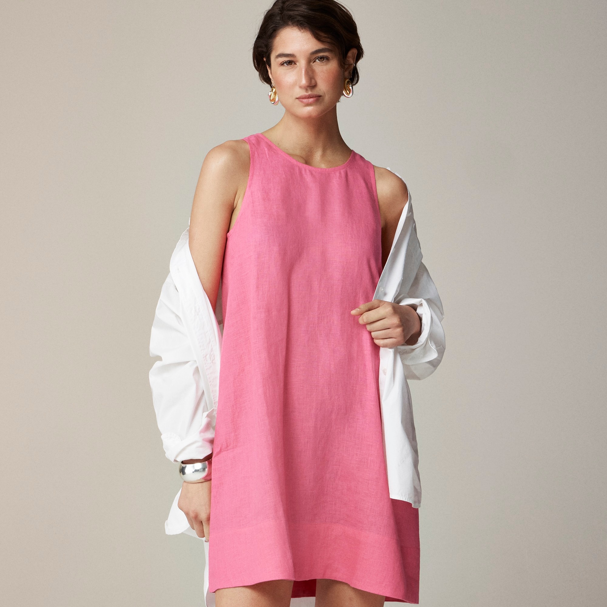 j.crew: maxine button-back dress in linen for women