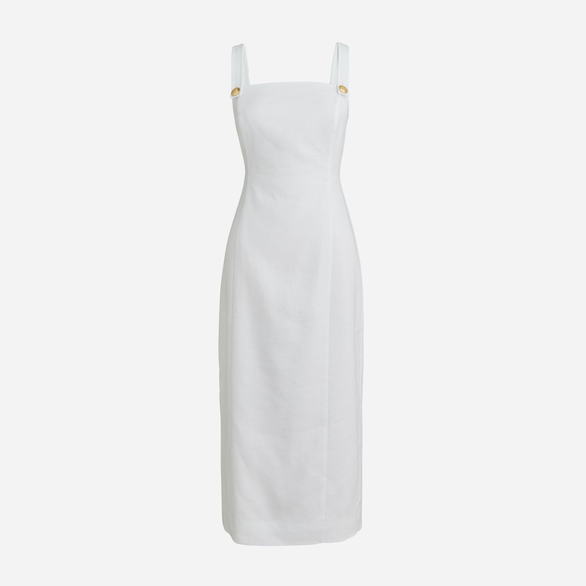 knee length dresses for ladies Stretch cotton and linen blend dress da donna verde main image 0