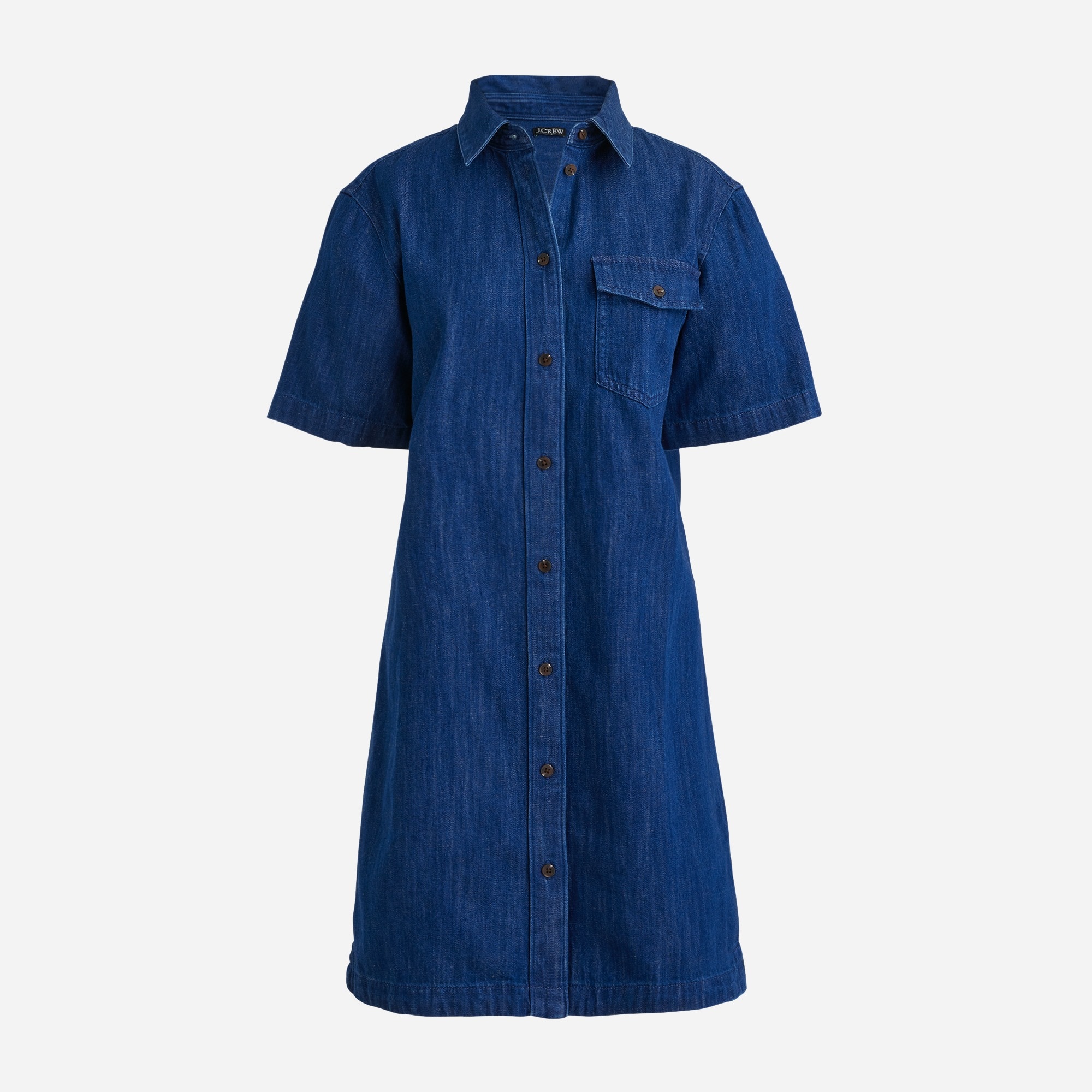 Short-sleeve chambray dress