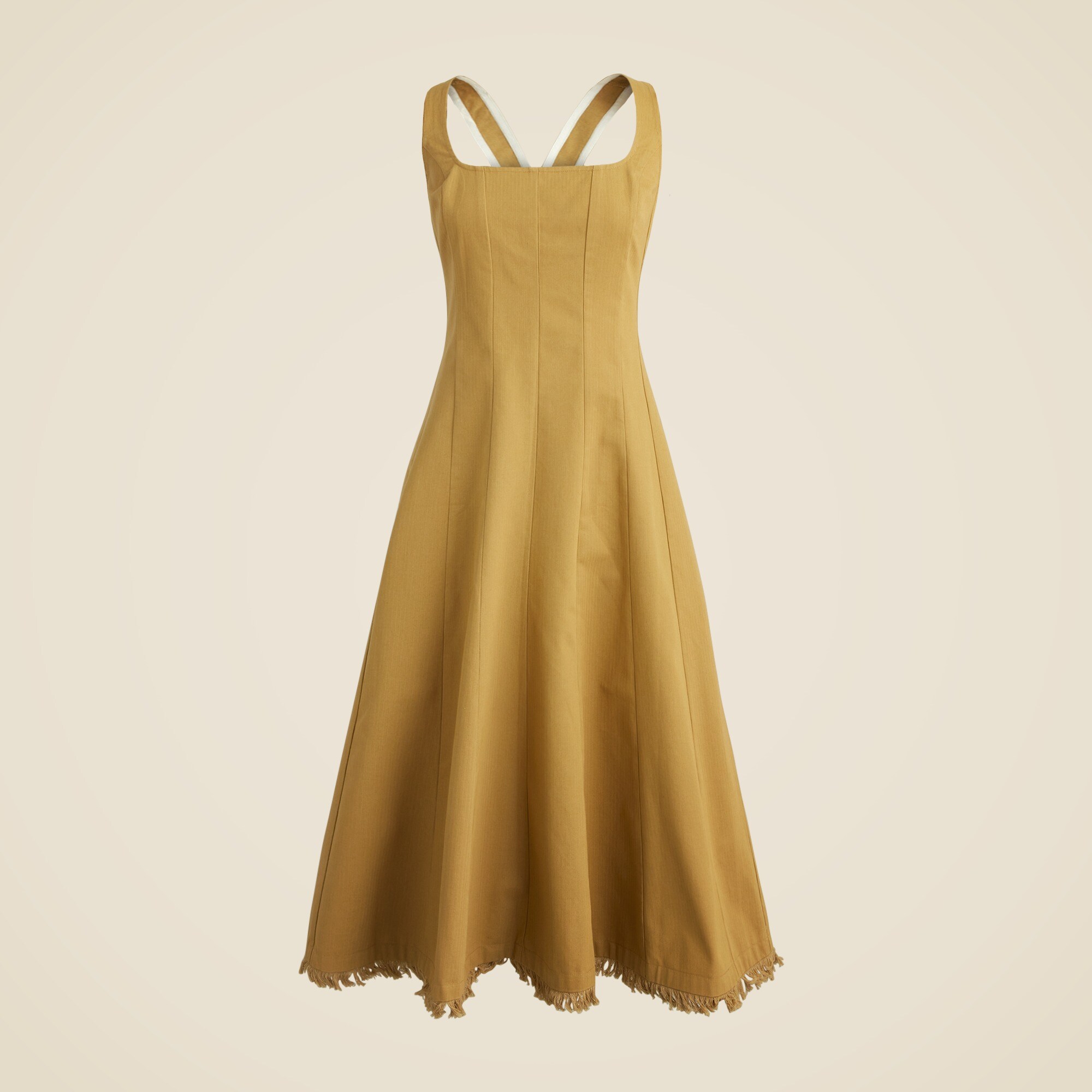Limited-edition Raw-hem Seamed Midi Dress In Heavy Chino For Women | J.Crew
