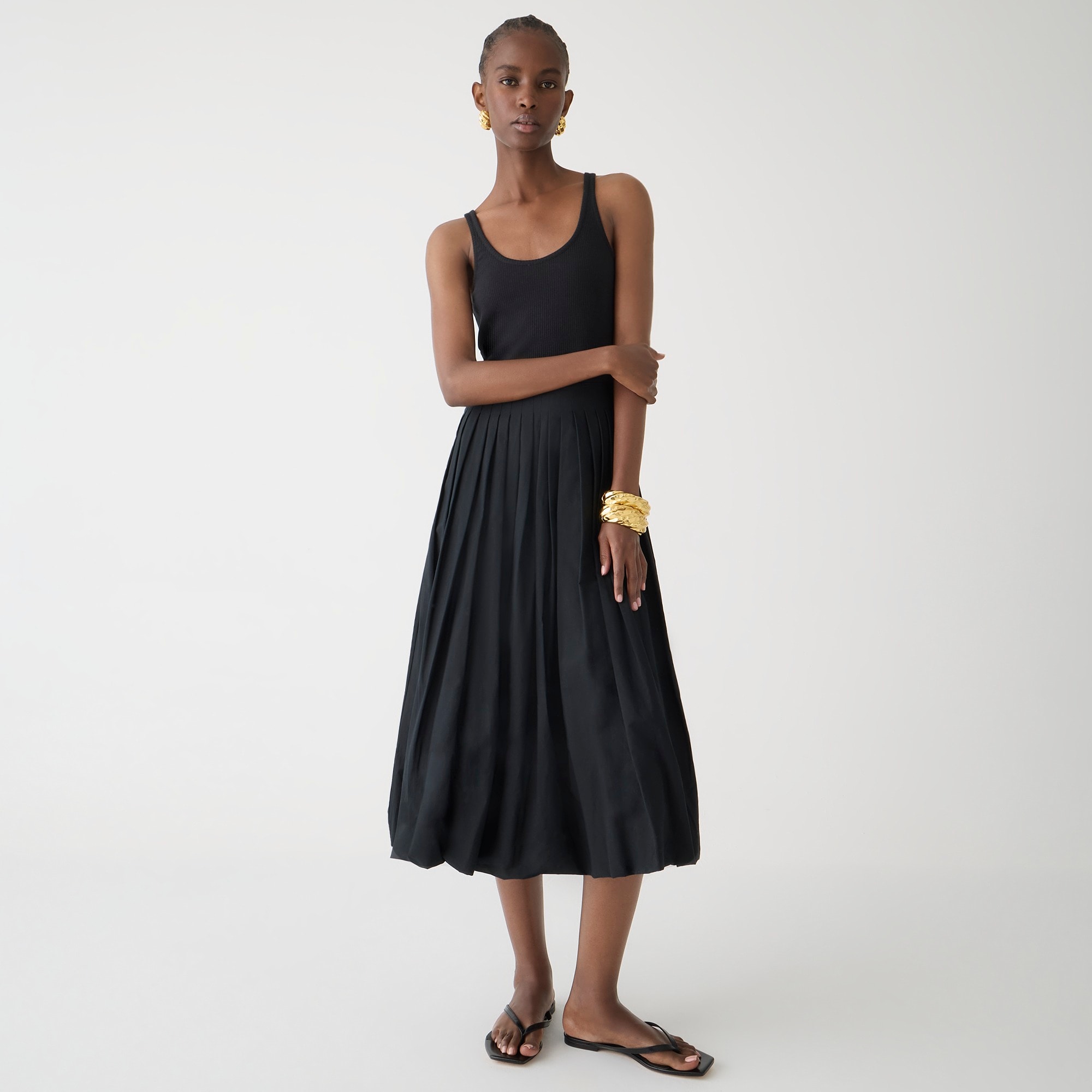 j.crew: fitted tank dress with poplin bubble skirt for women