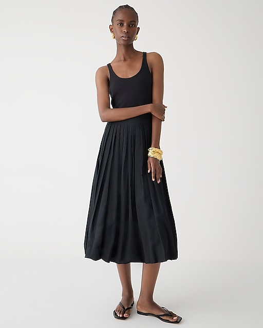  Fitted tank dress with poplin bubble skirt