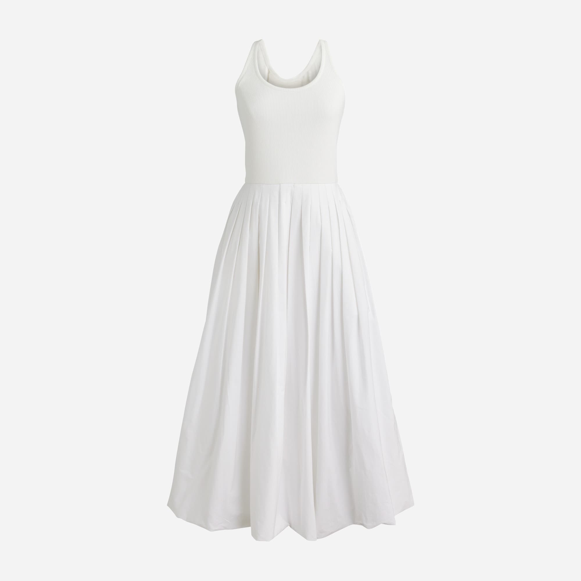 womens Fitted tank dress with poplin bubble skirt
