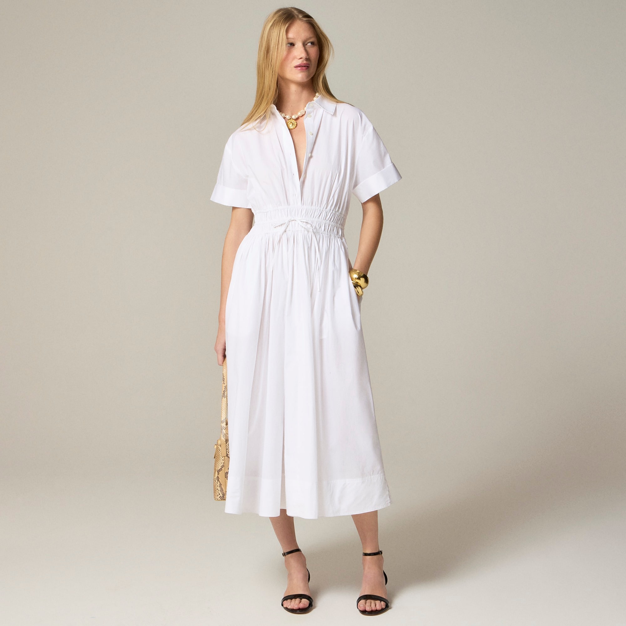 womens Elena shirtdress in cotton poplin