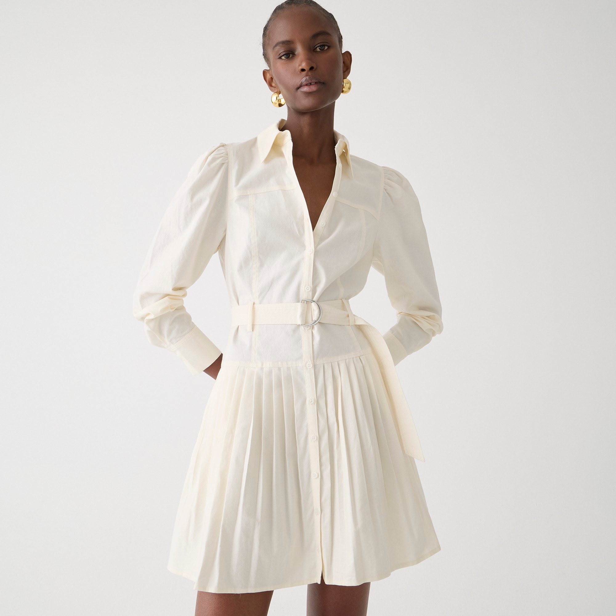 j.crew: fit-and-flare shirtdress in lightweight oxford for women