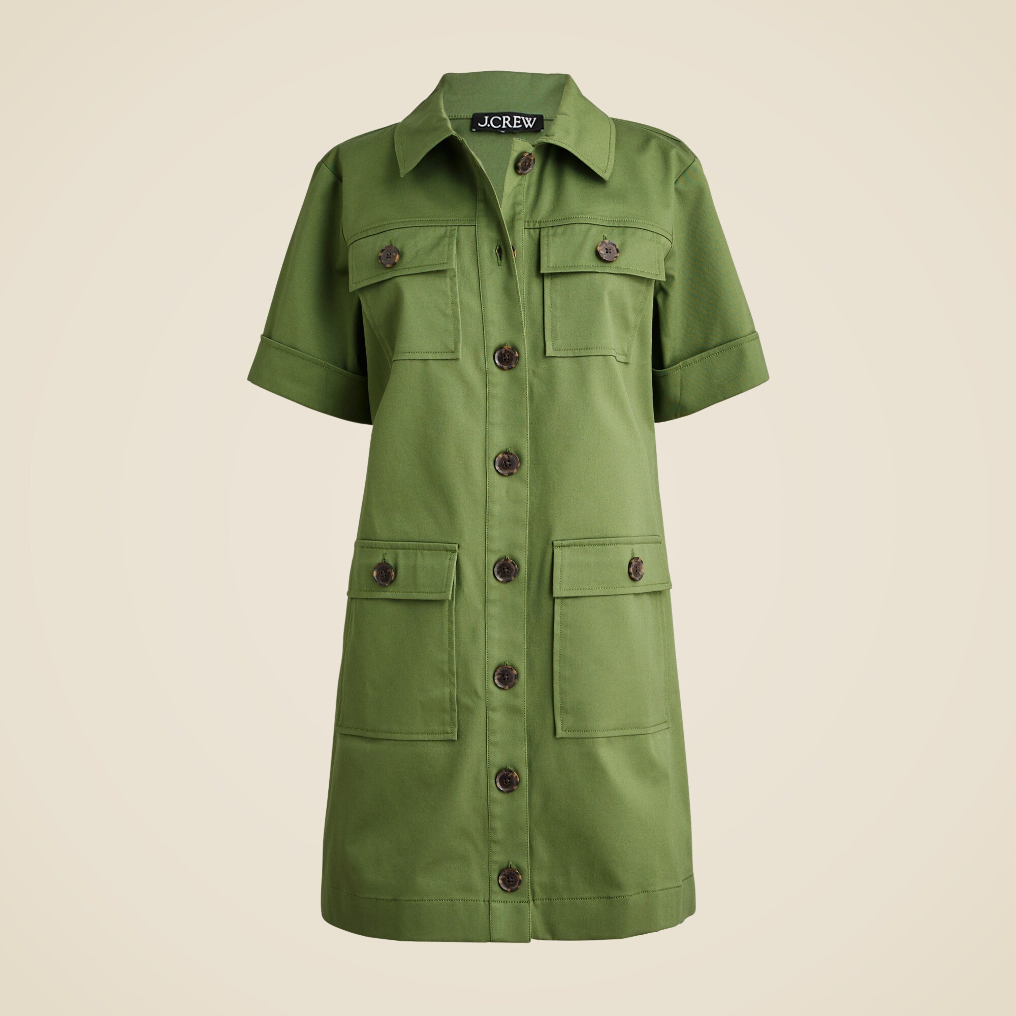 Gamine shirt-dress in stretch twill