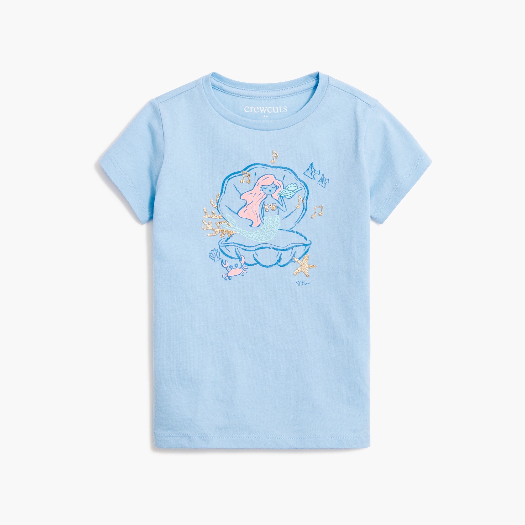 Girls' musical mermaid graphic tee
