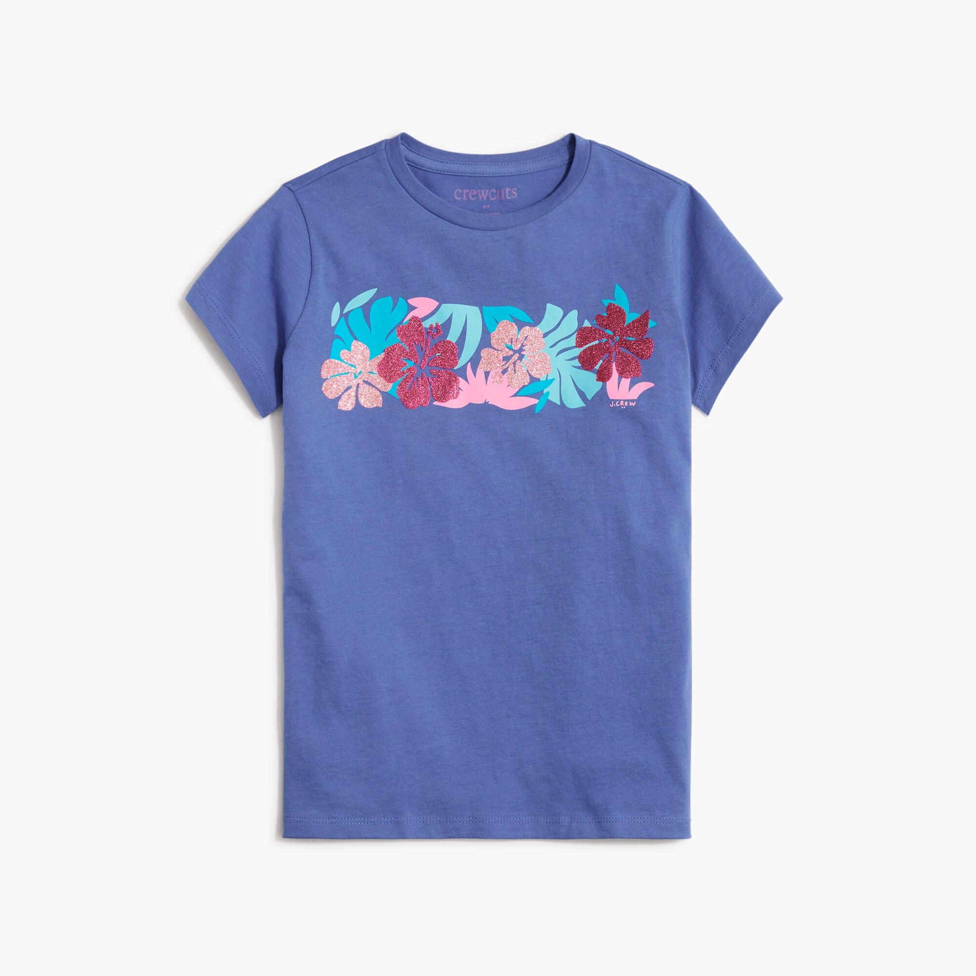 girls' tropical flowers graphic tee for girls