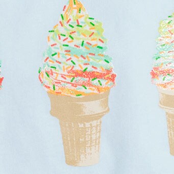 Girls' soft serve graphic tee THREE ICE CREAM CONES  factory: girls' soft serve graphic tee for girls