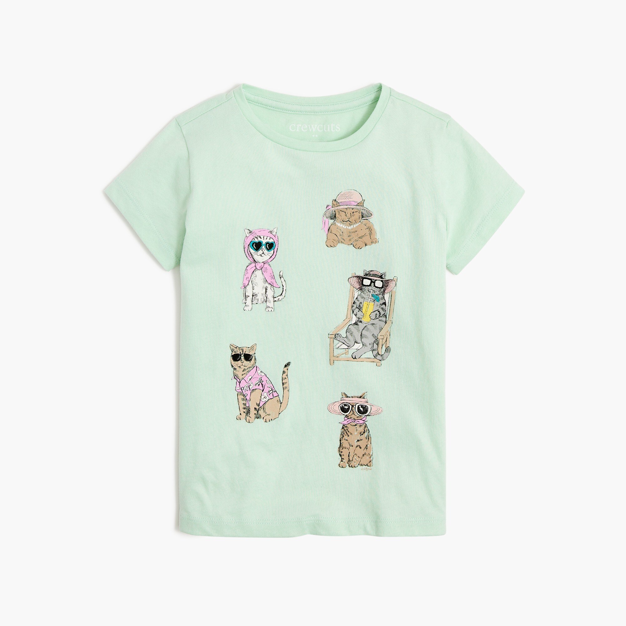 girls' coastal cats graphic tee for girls