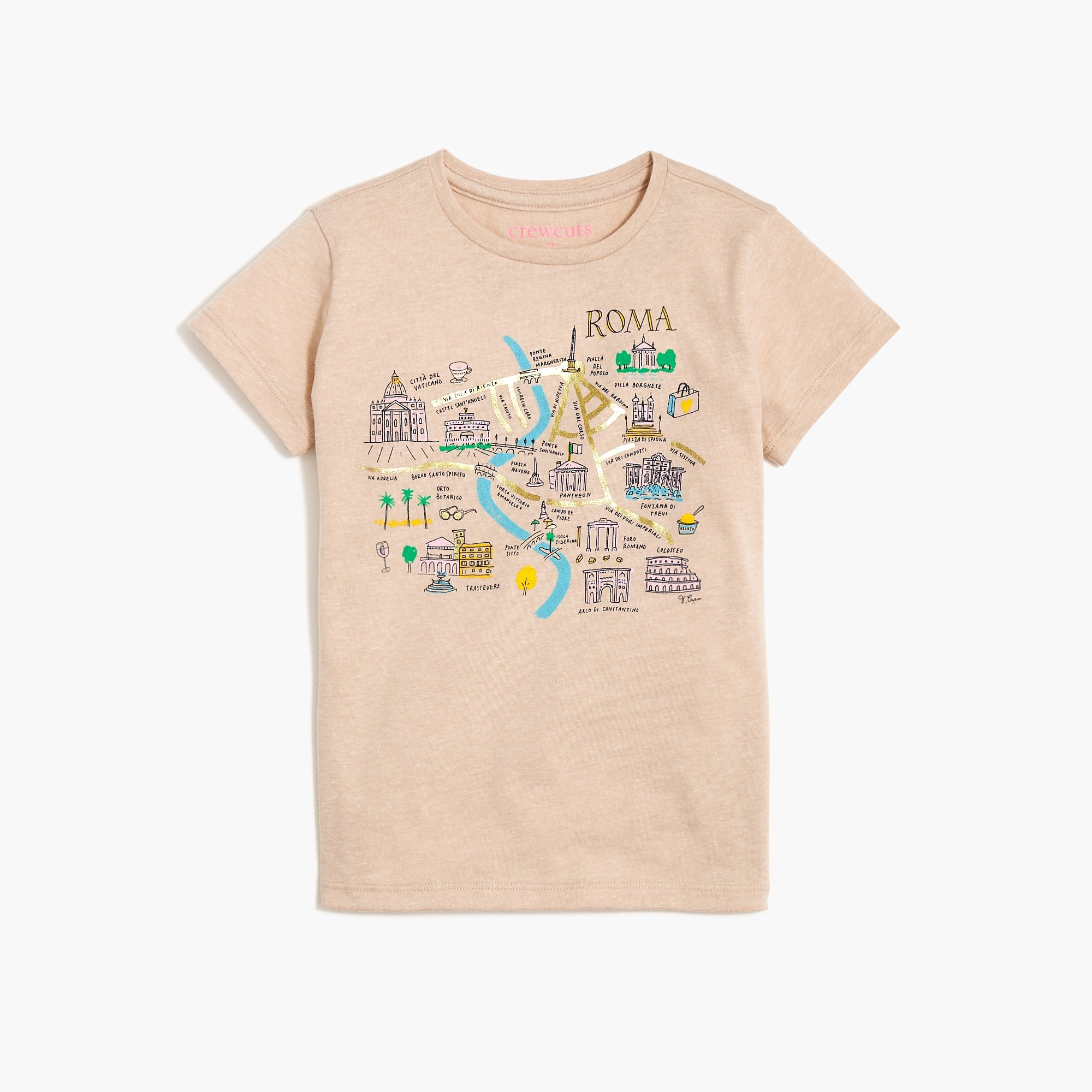 Girls' Rome map graphic tee