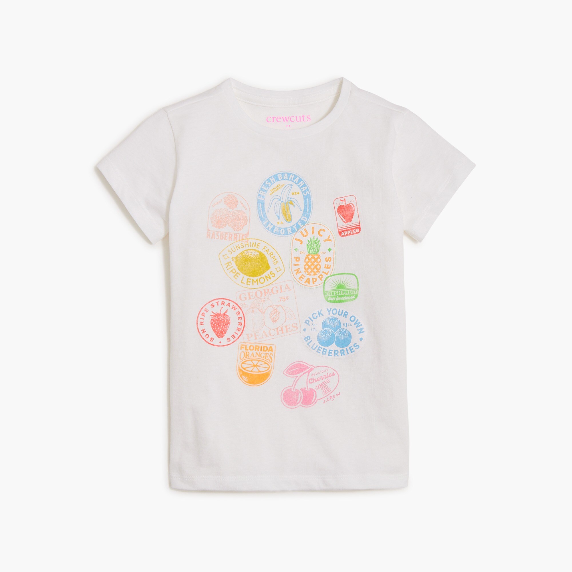 girls' fruit stickers graphic tee for girls